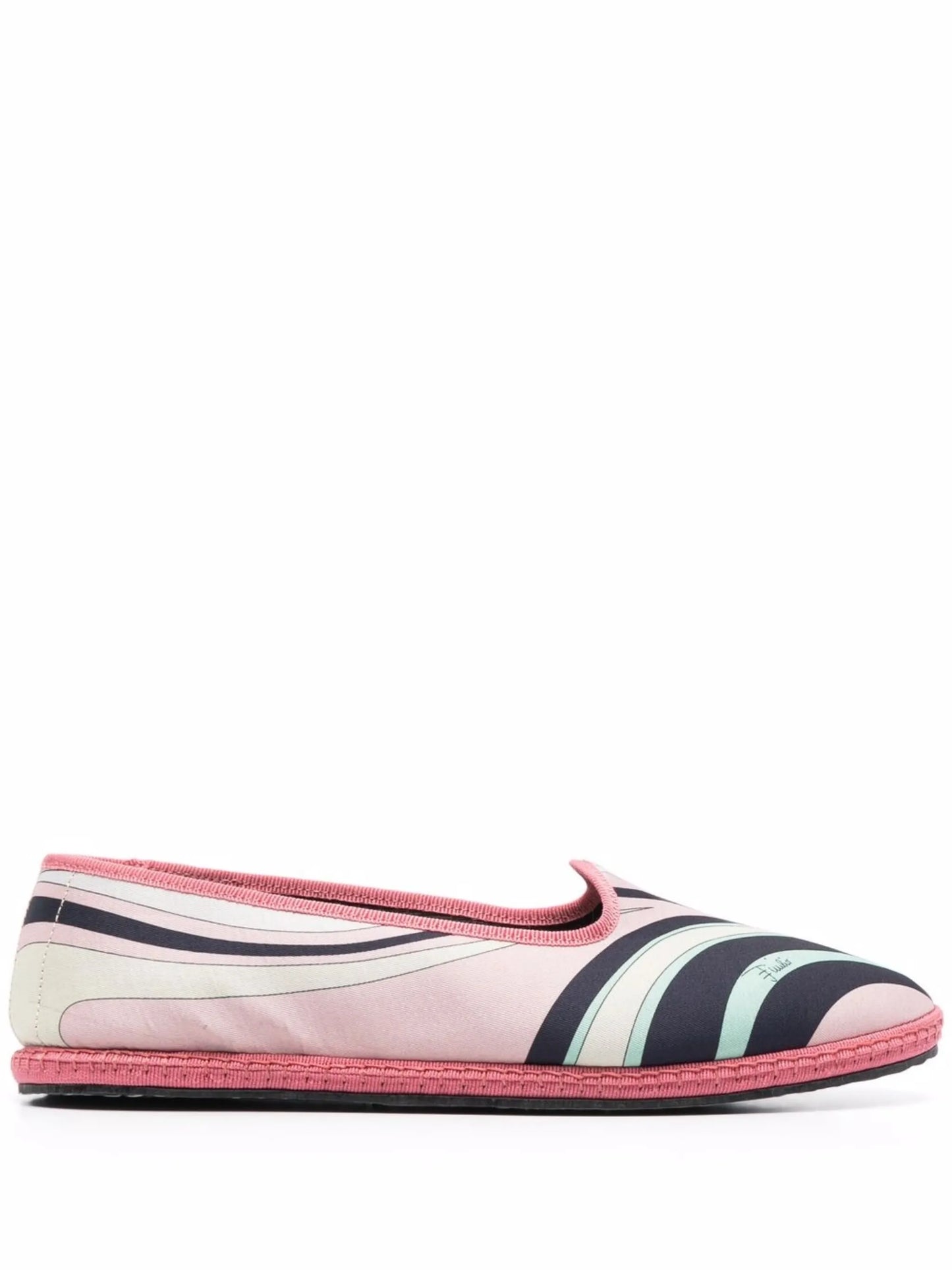 Onde-print flat slippers