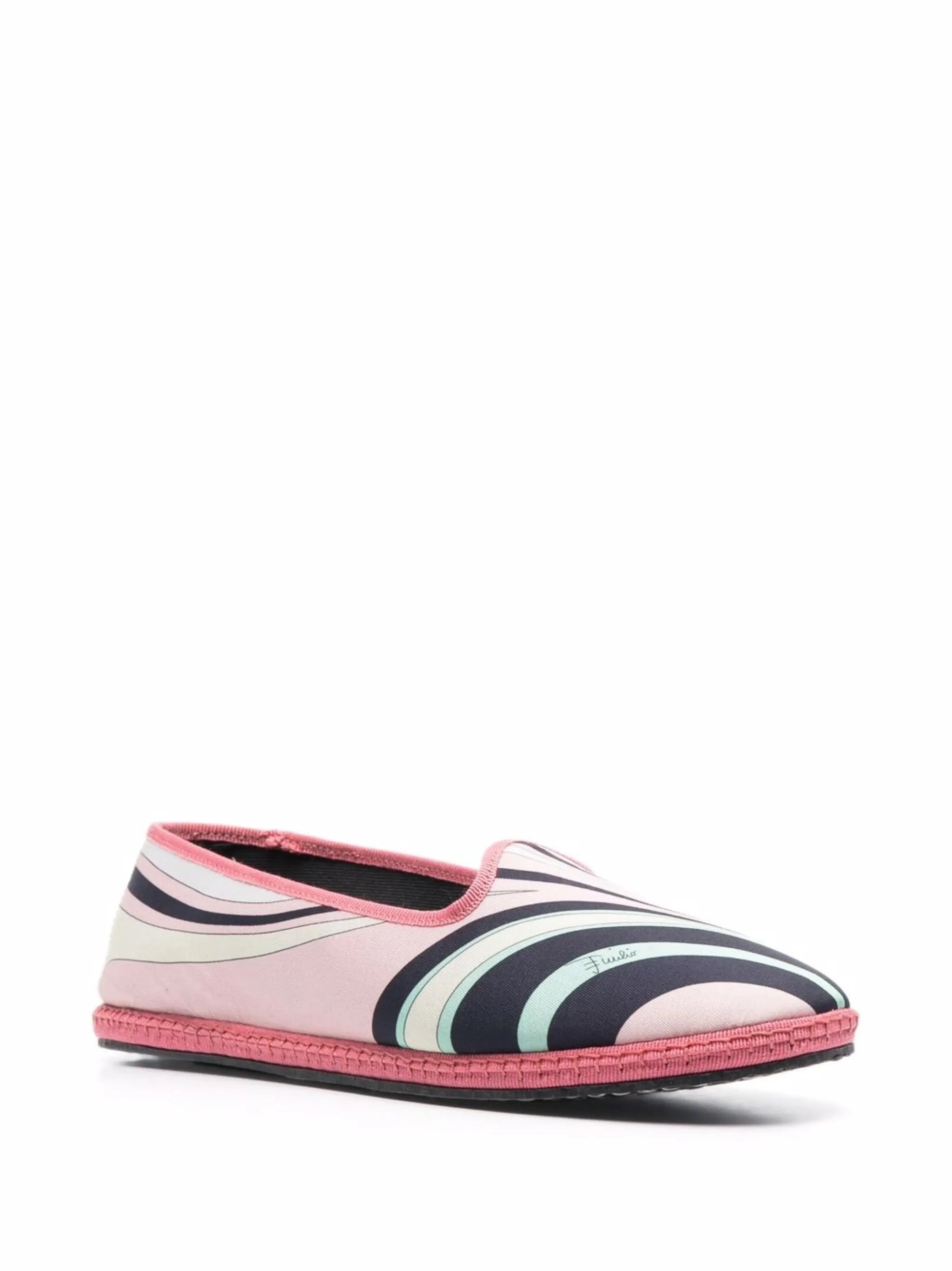 Onde-print flat slippers