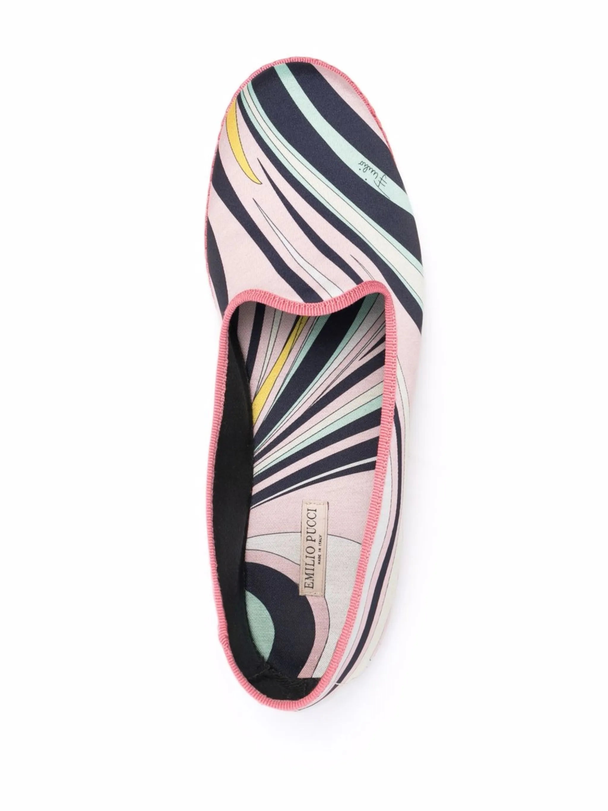 Onde-print flat slippers