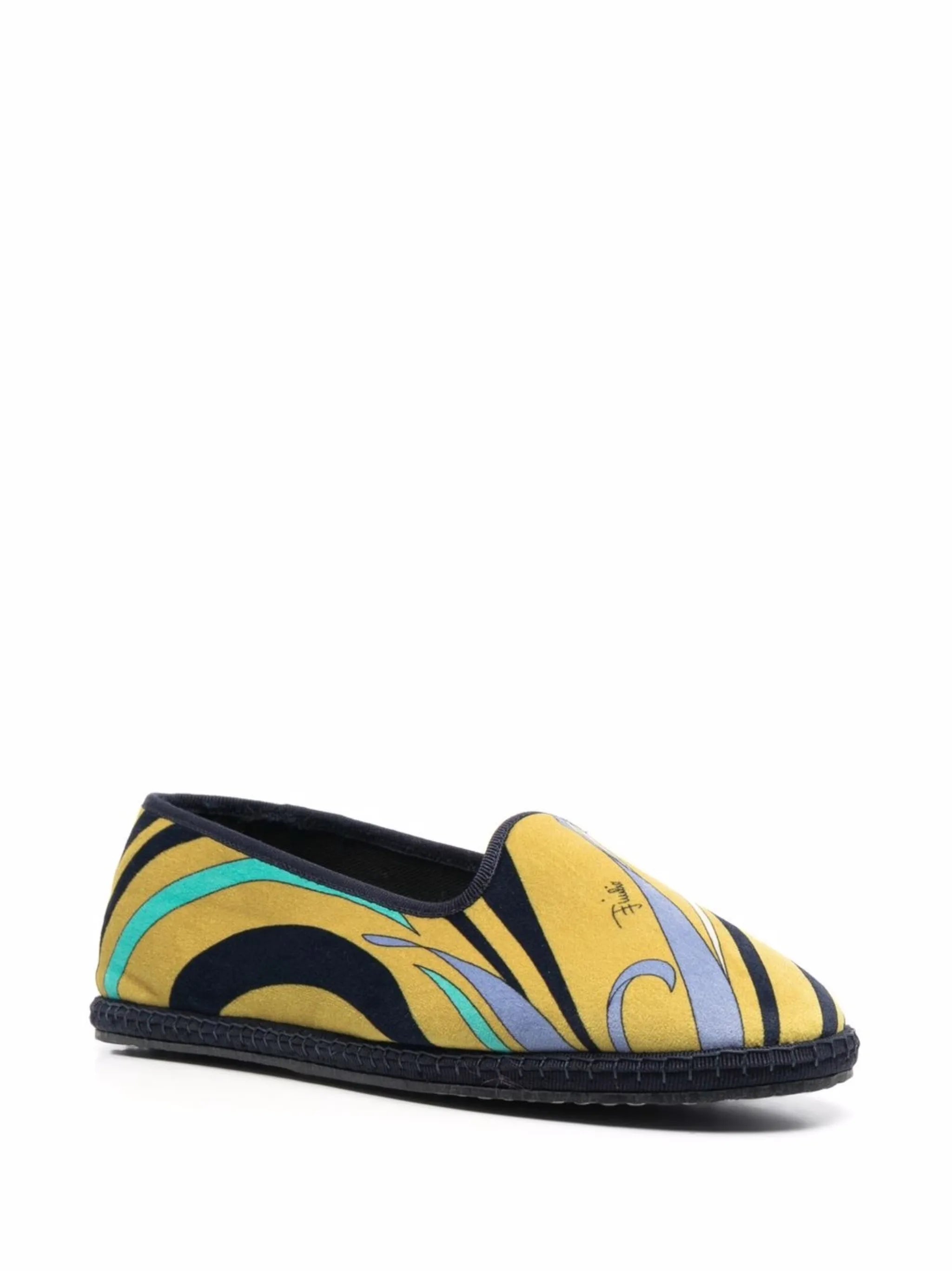 Vortici-print ballerina shoes