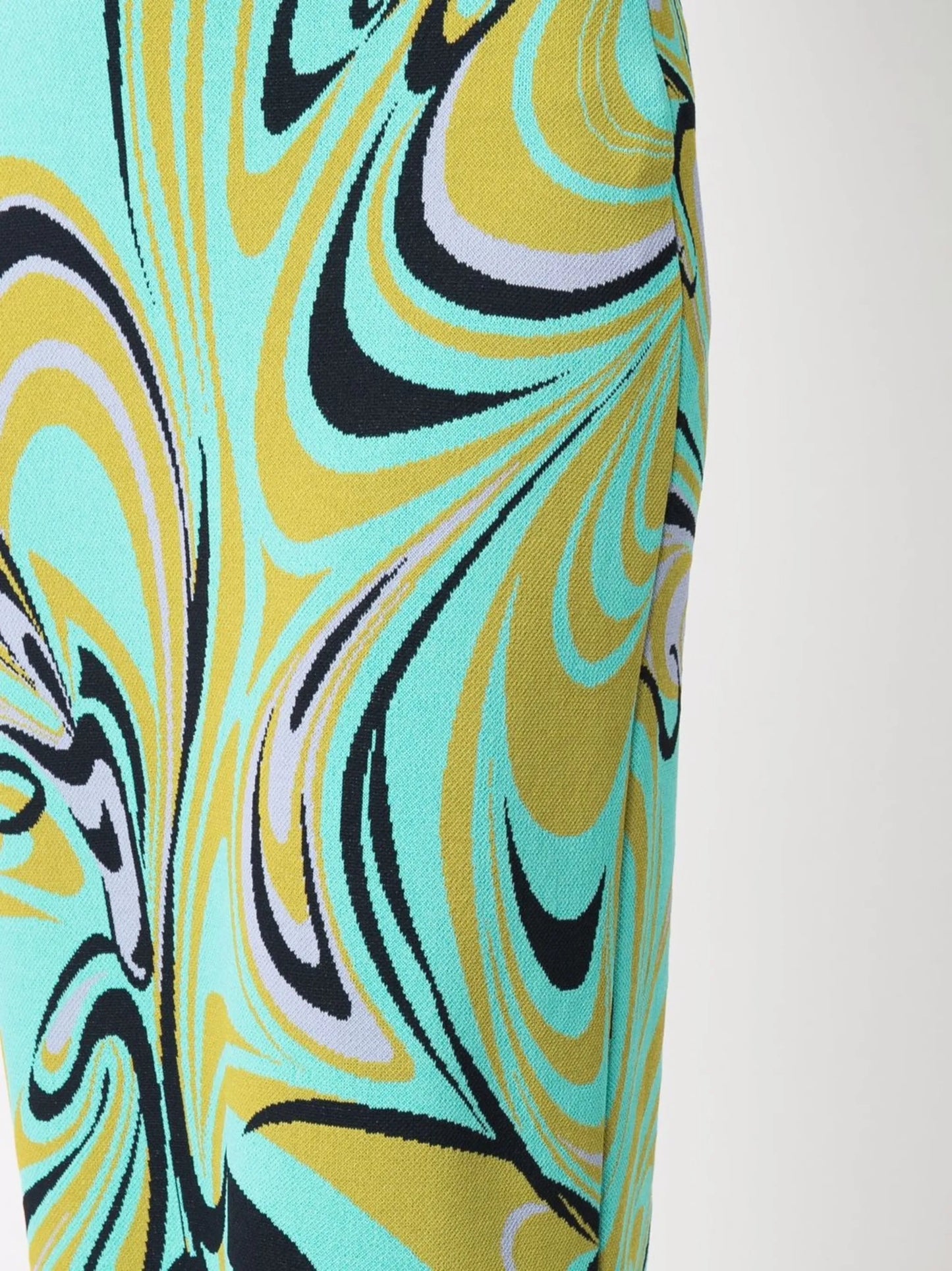Onde print knitted midi skirt