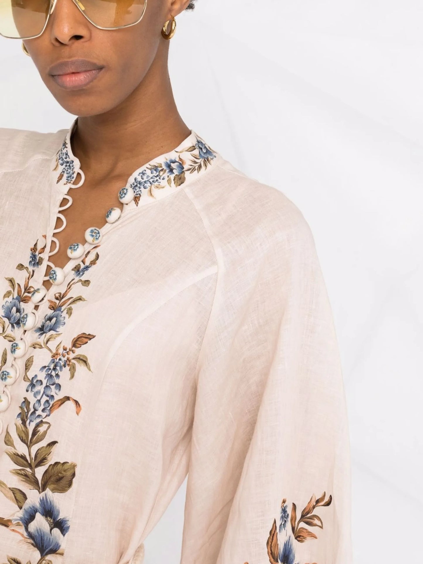 floral-print tunic maxi dress