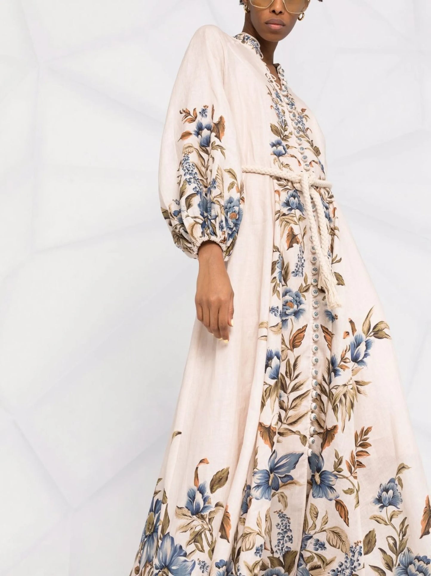 floral-print tunic maxi dress