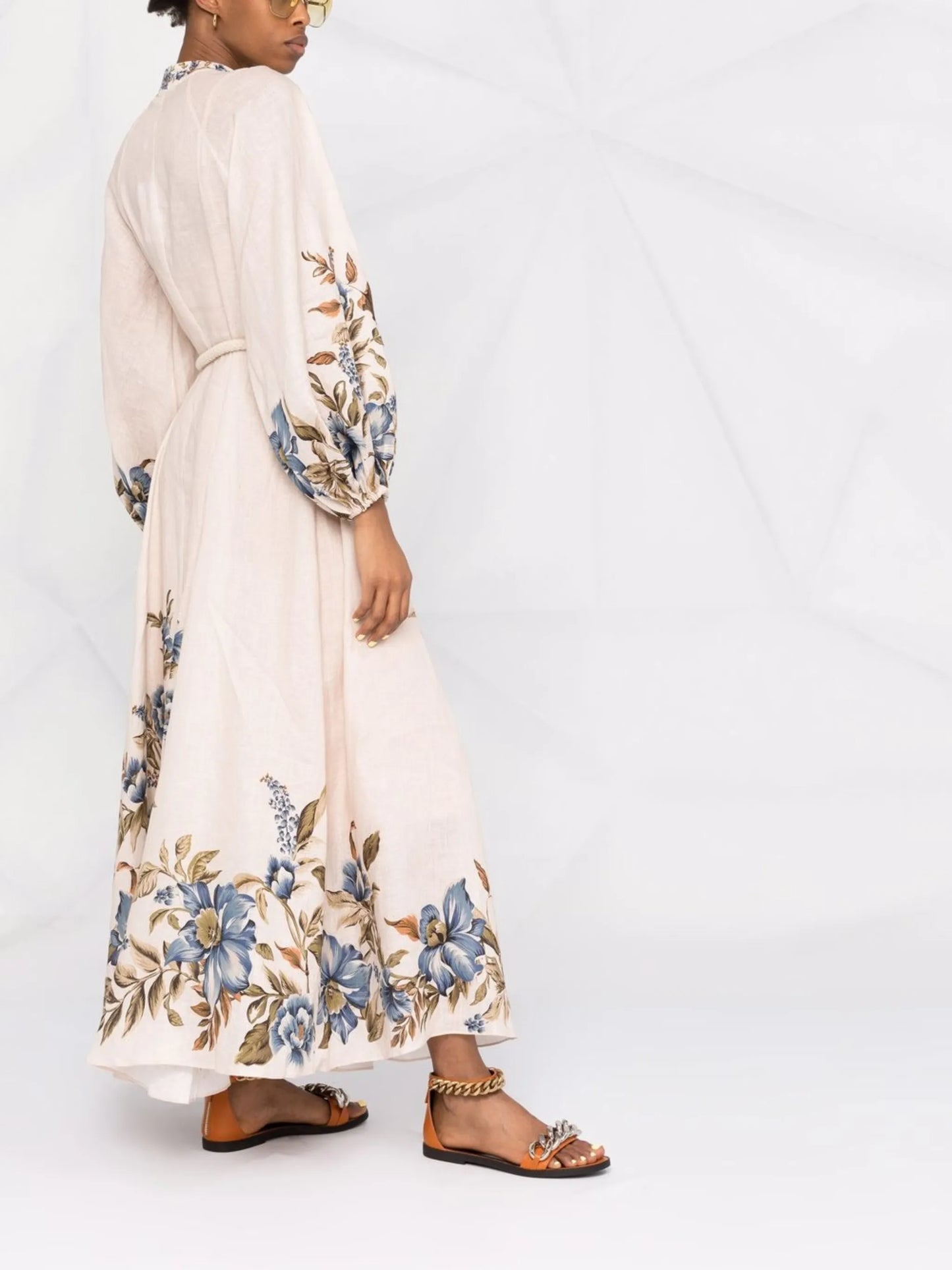 floral-print tunic maxi dress