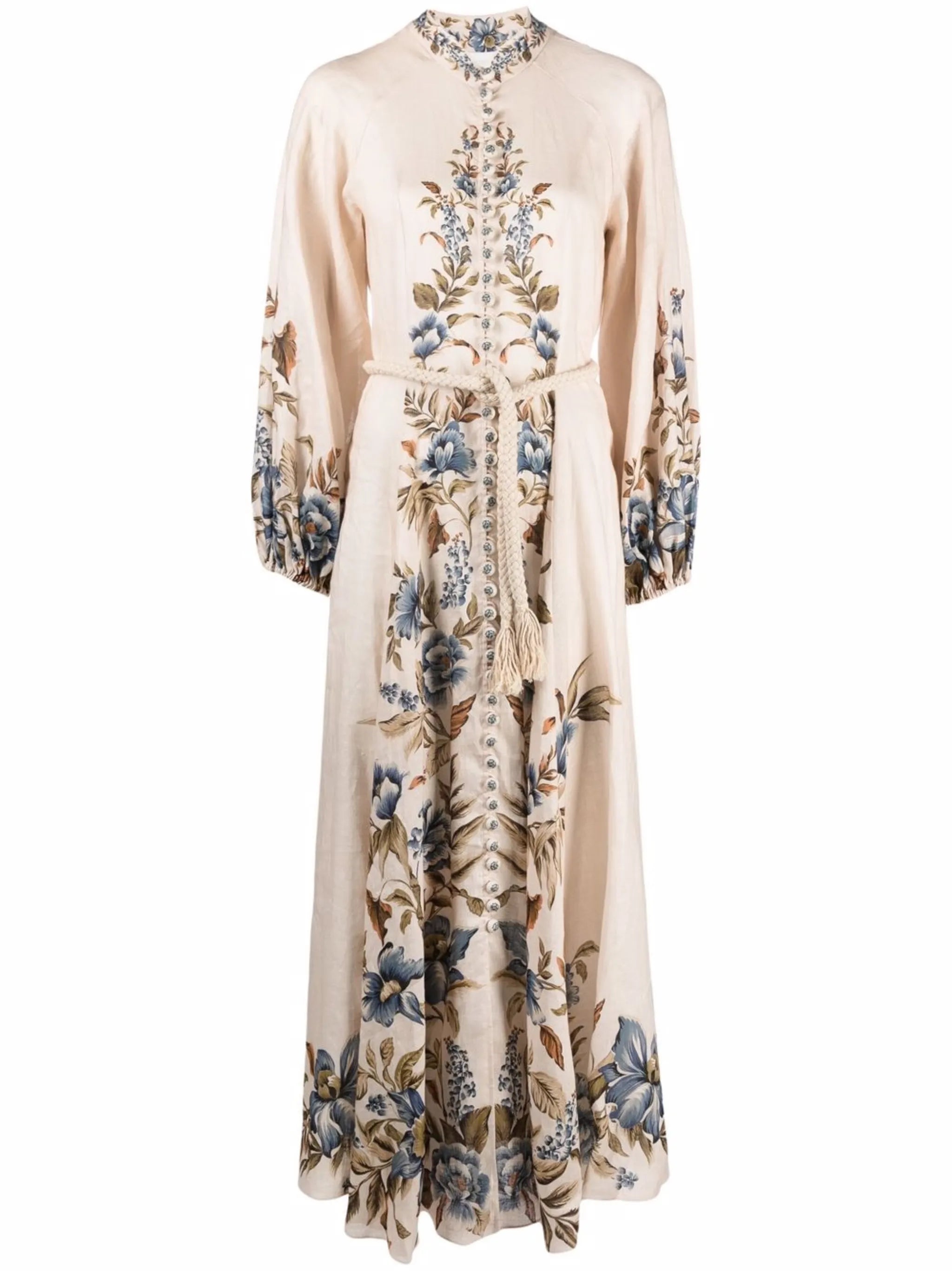 floral-print tunic maxi dress