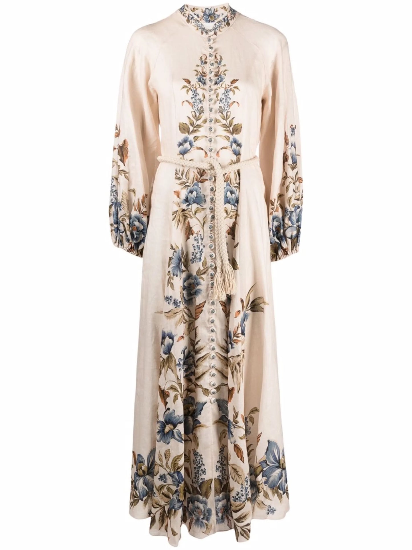floral-print tunic maxi dress