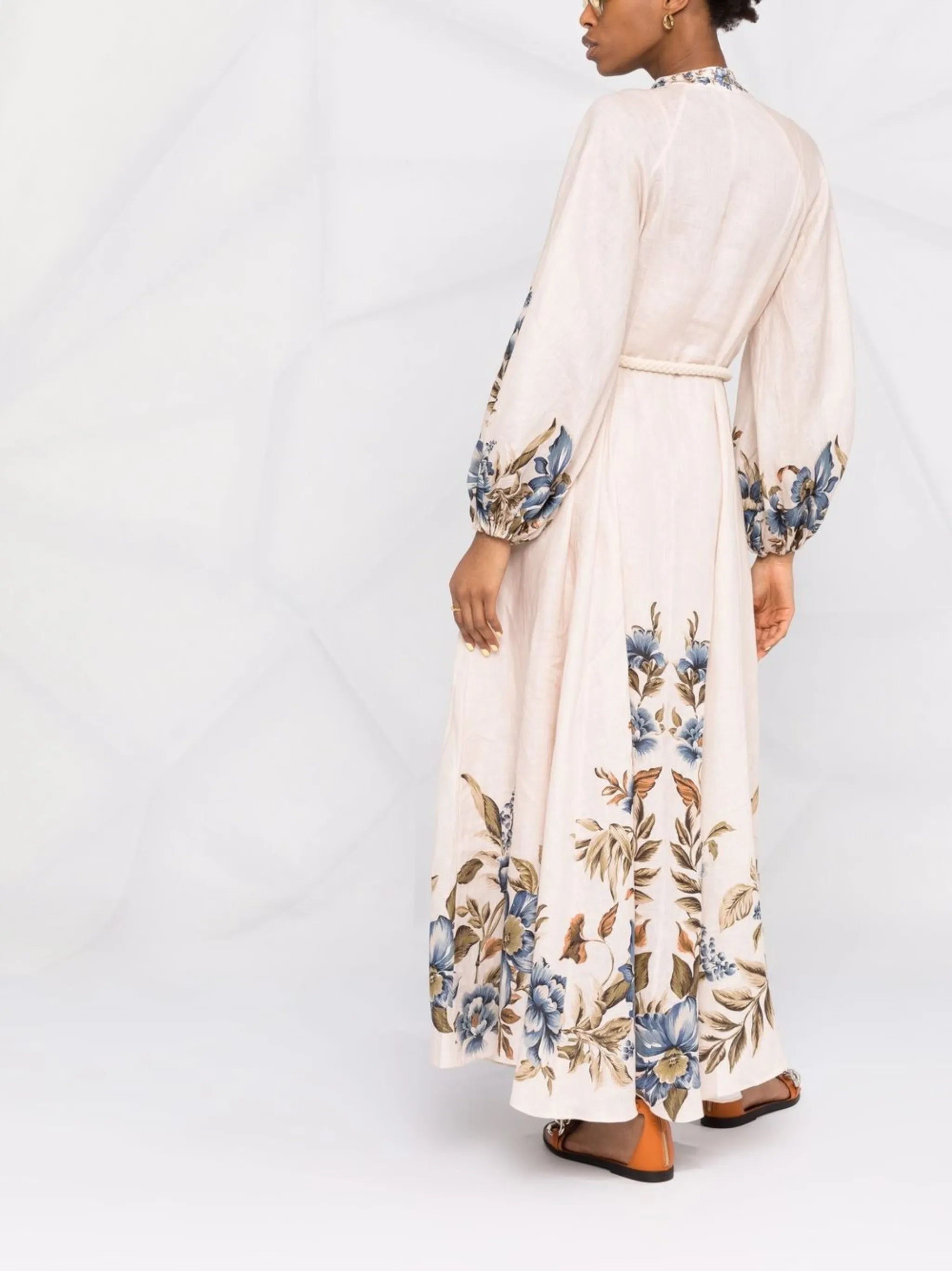 floral-print tunic maxi dress