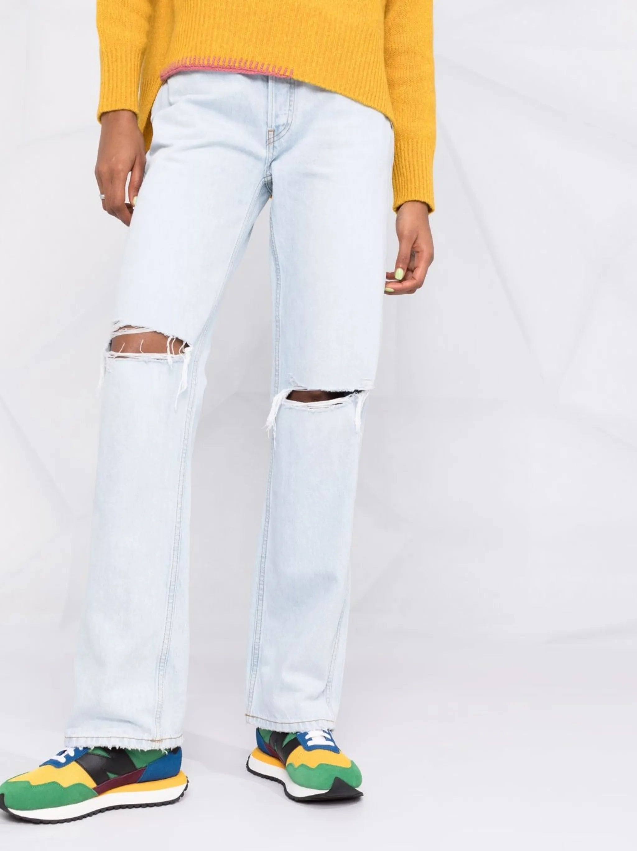 ripped bleach jeans