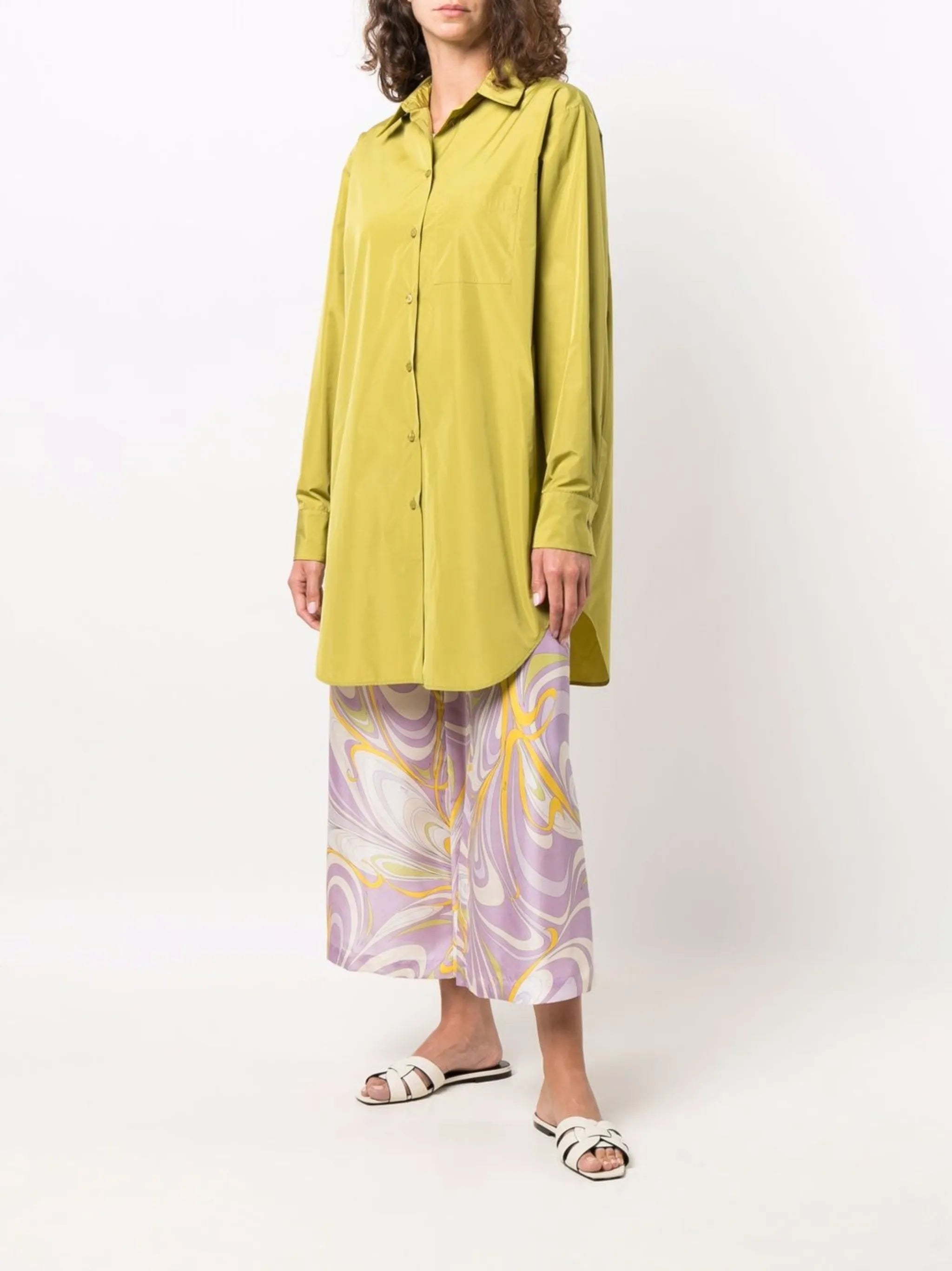 Onde-print wide-leg trousers