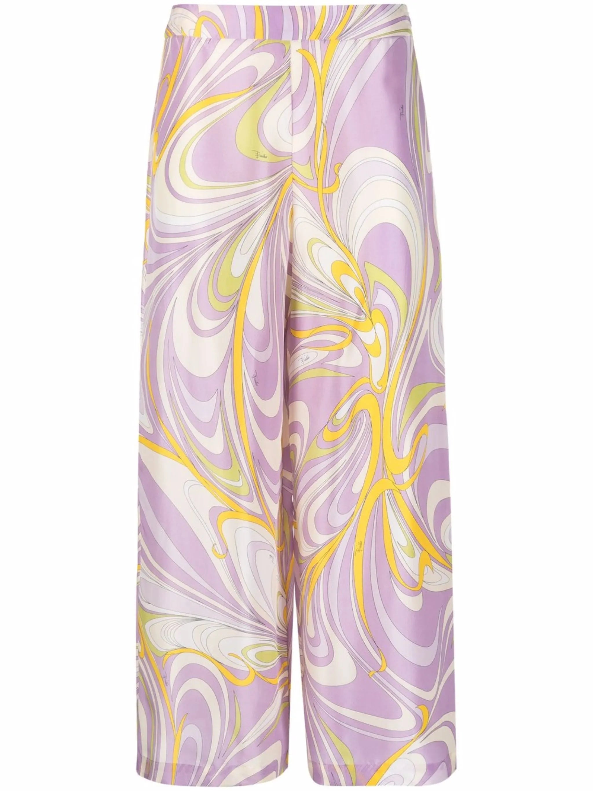 Onde-print wide-leg trousers