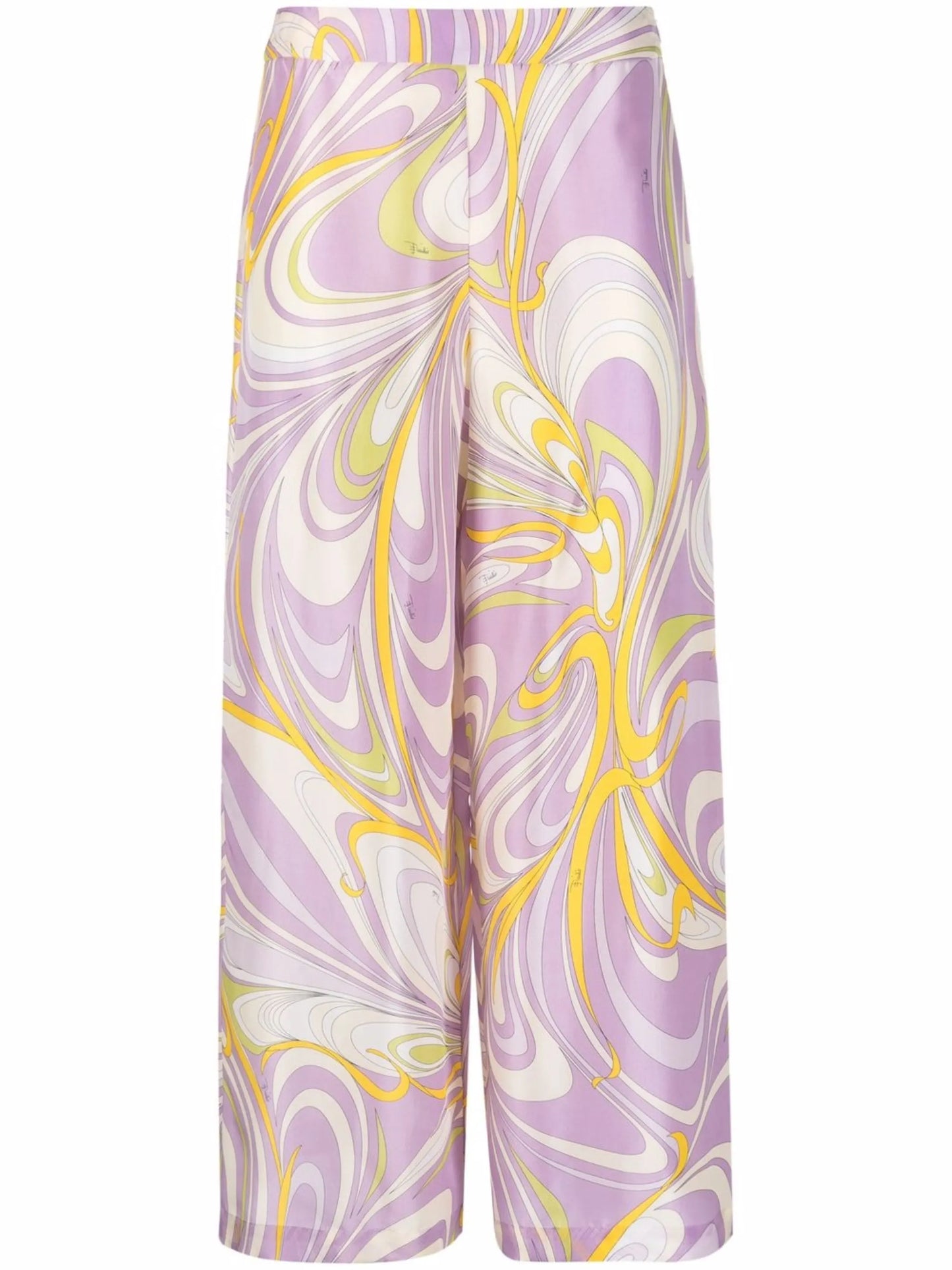 Onde-print wide-leg trousers