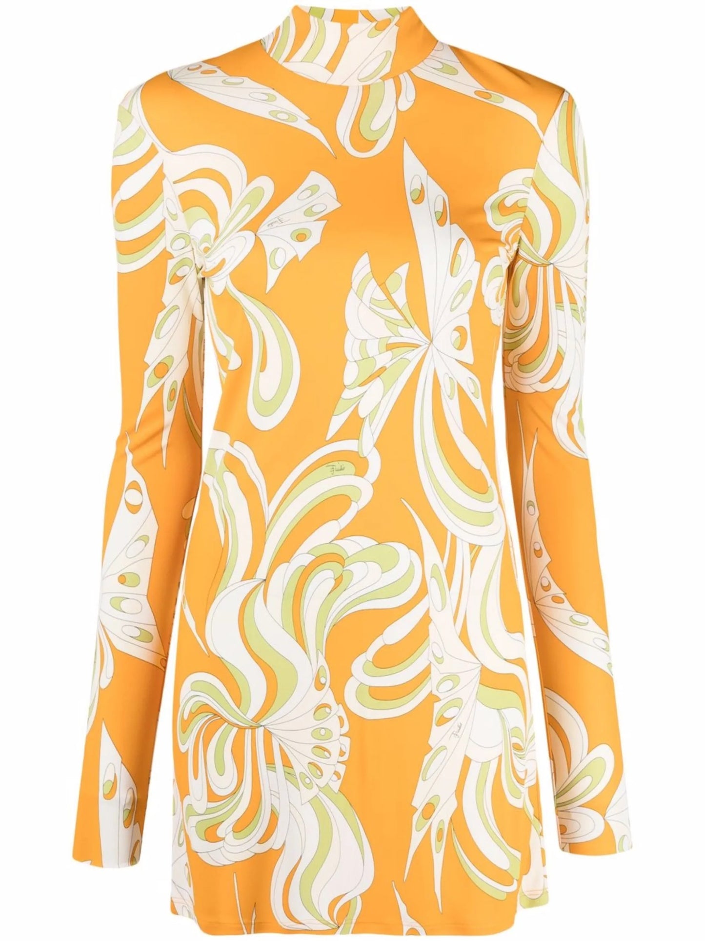 Farfalle-print high-neck dress