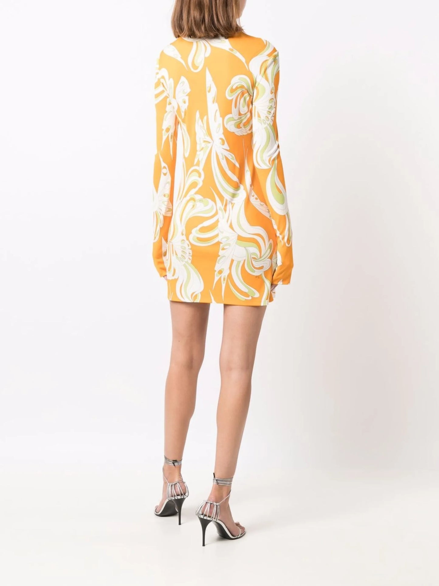 Farfalle-print high-neck dress