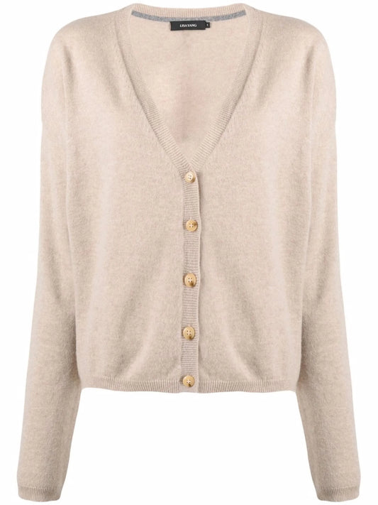 button-up cashmere cardigan