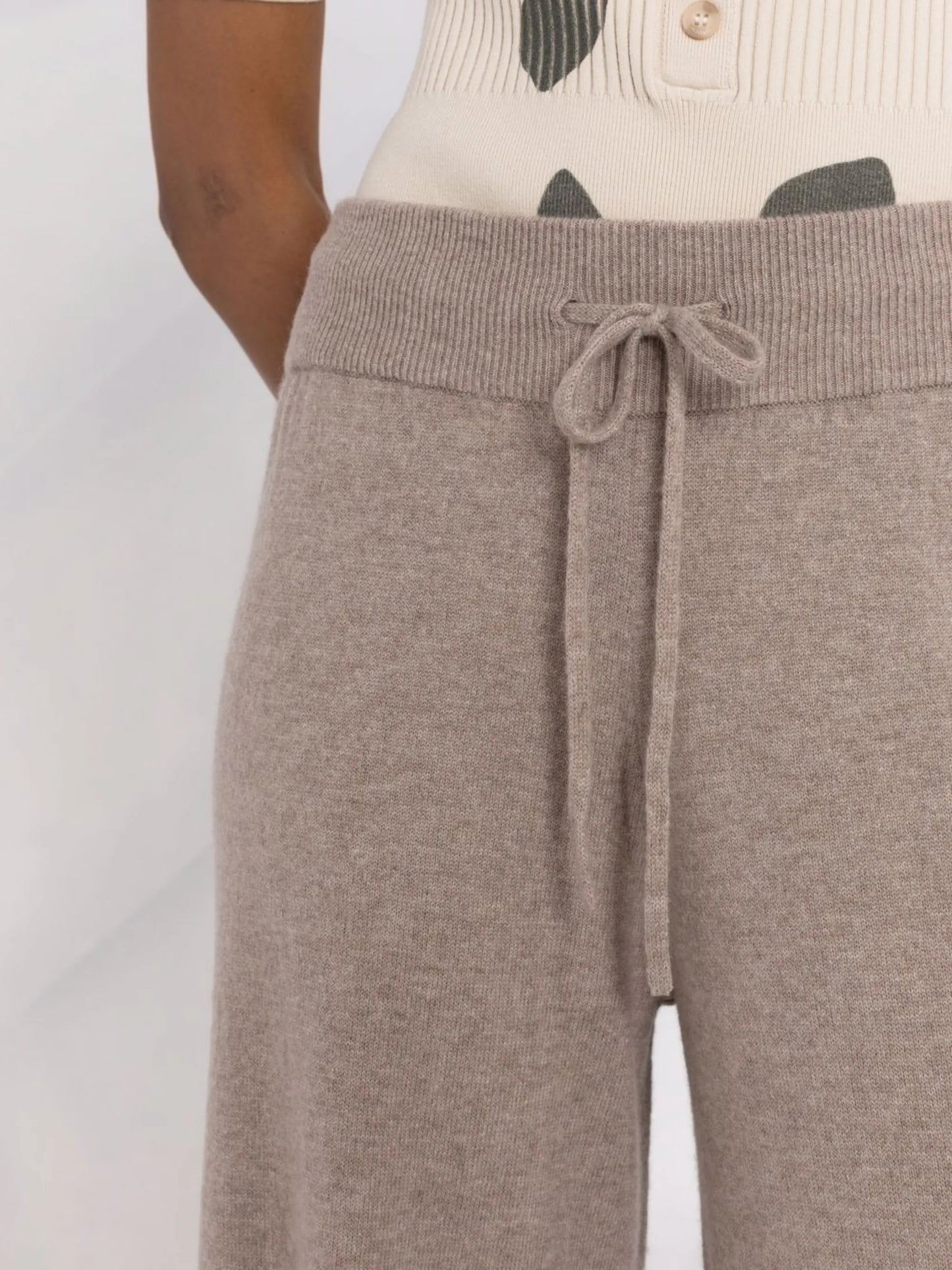 drawstring cashmere trousers