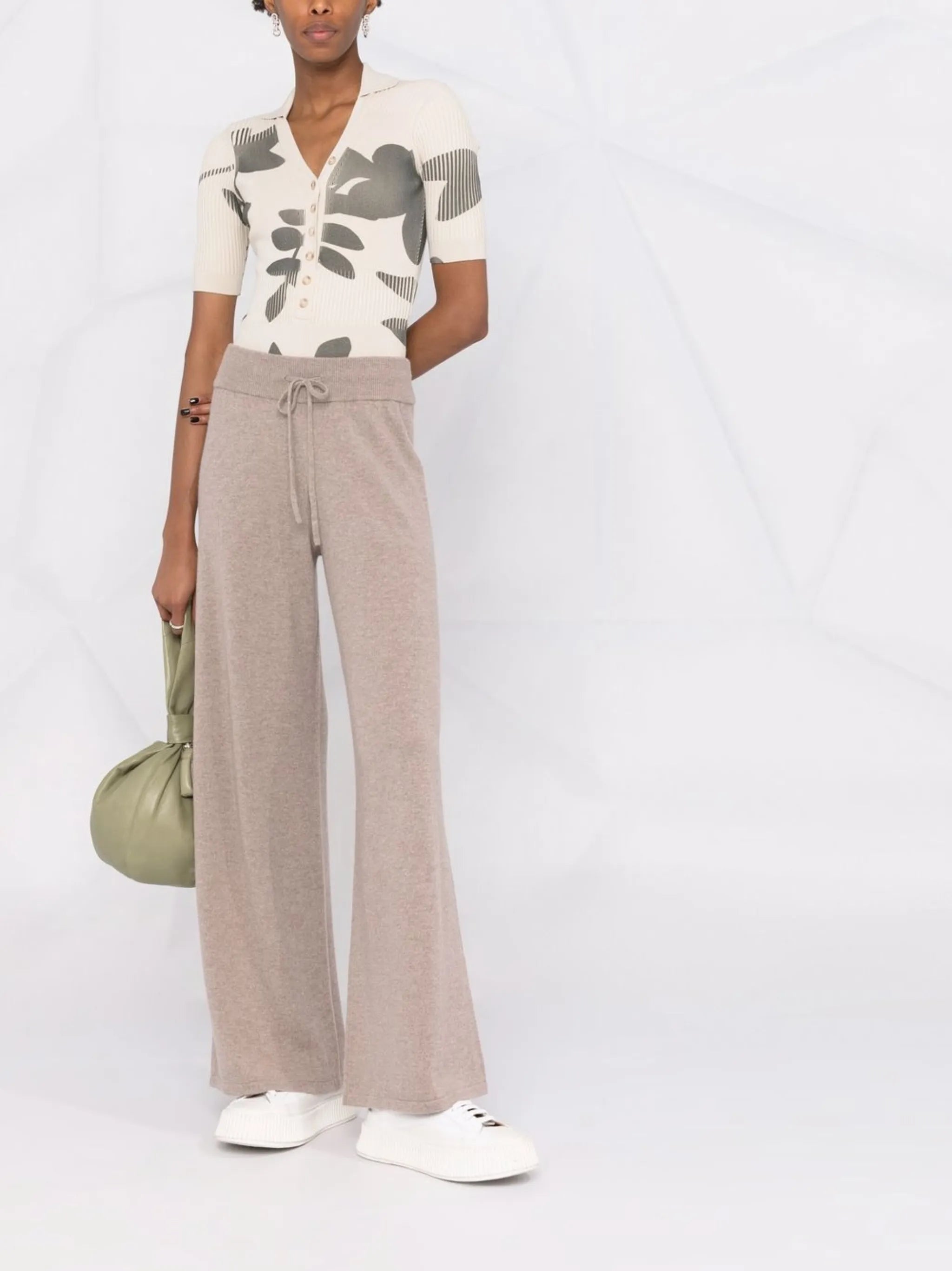 drawstring cashmere trousers