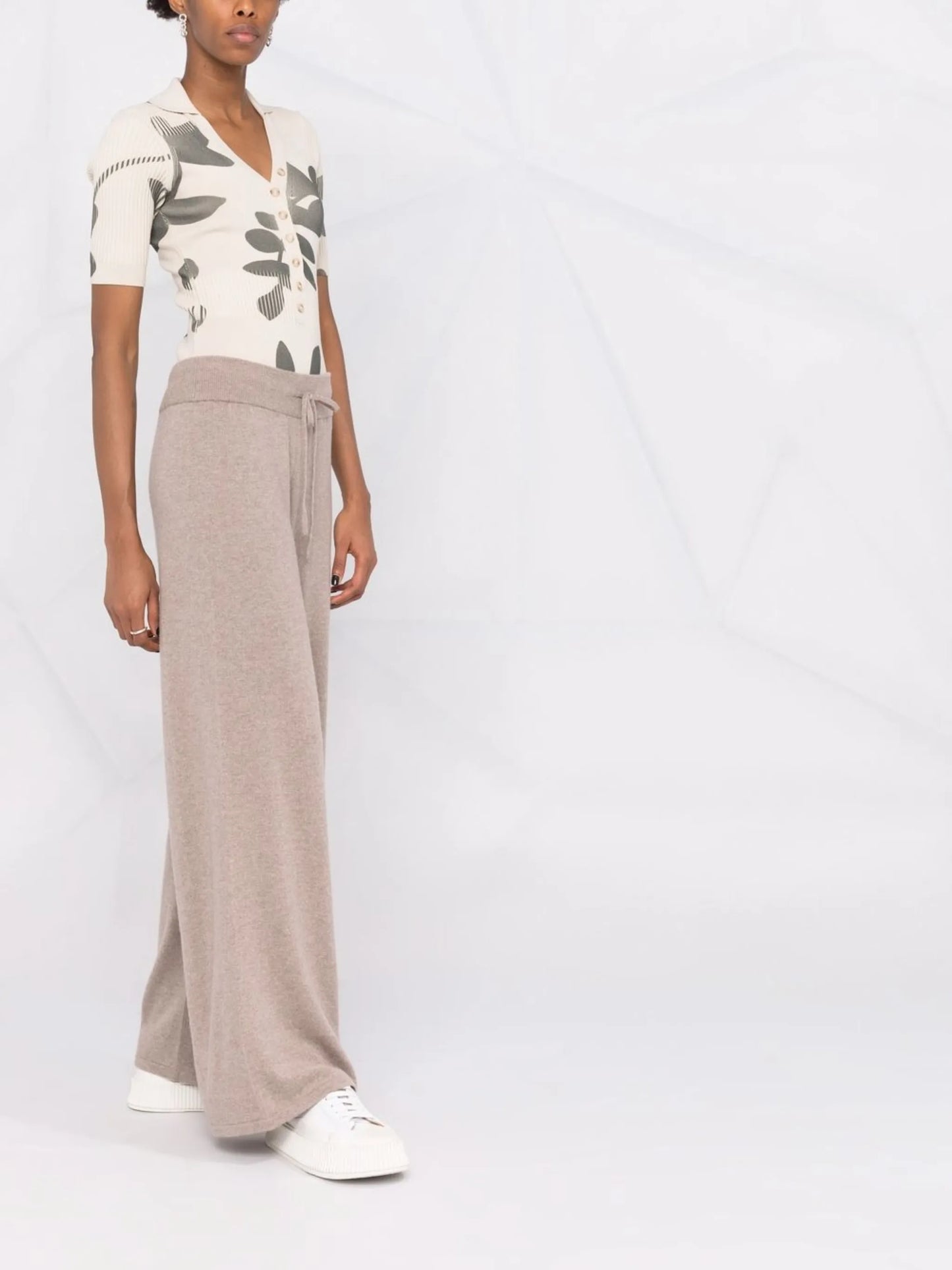 drawstring cashmere trousers