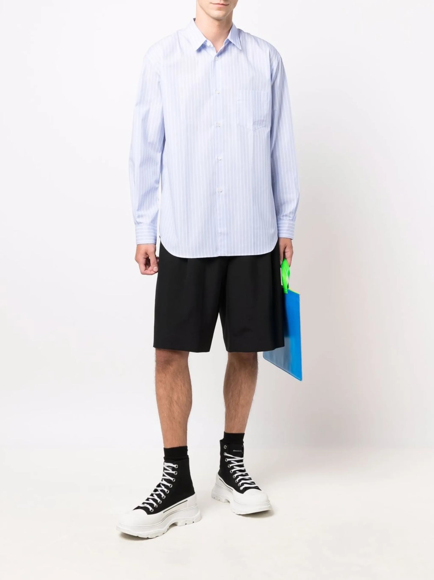 striped poplin shirt