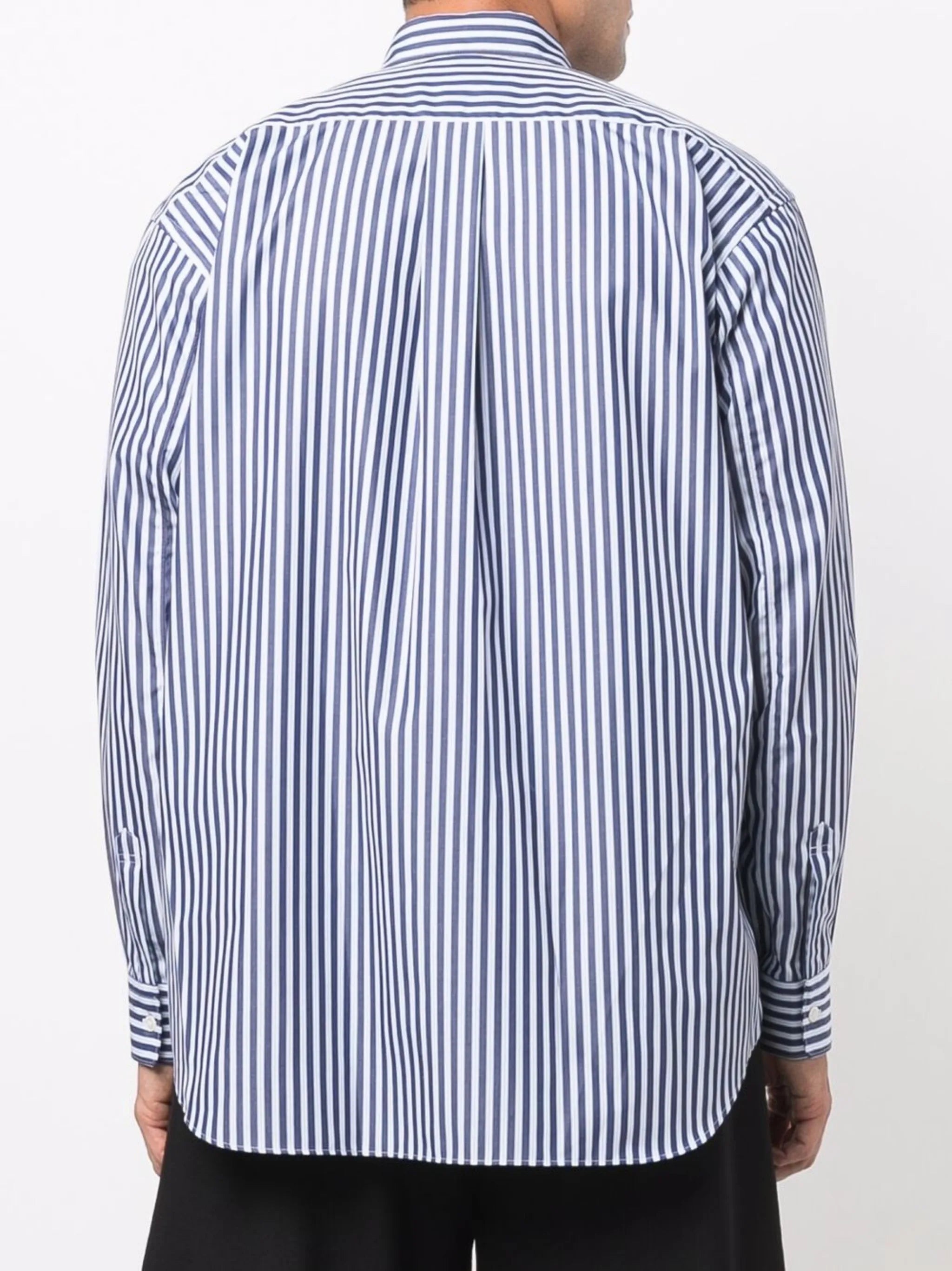 striped button-up shirt