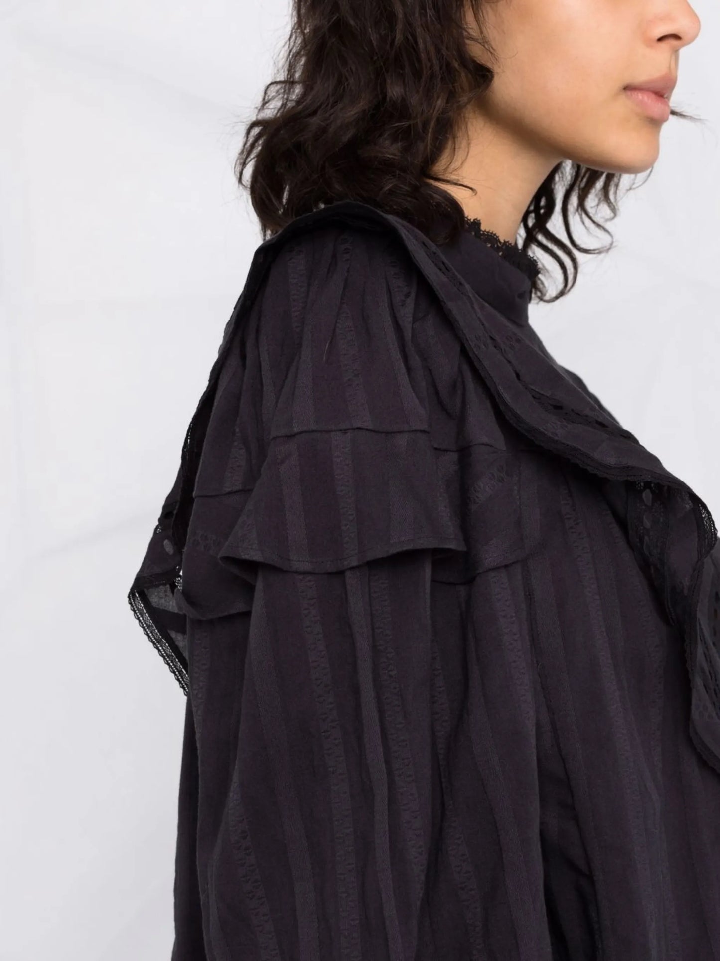 broderie-anglaise puff-sleeve blouse