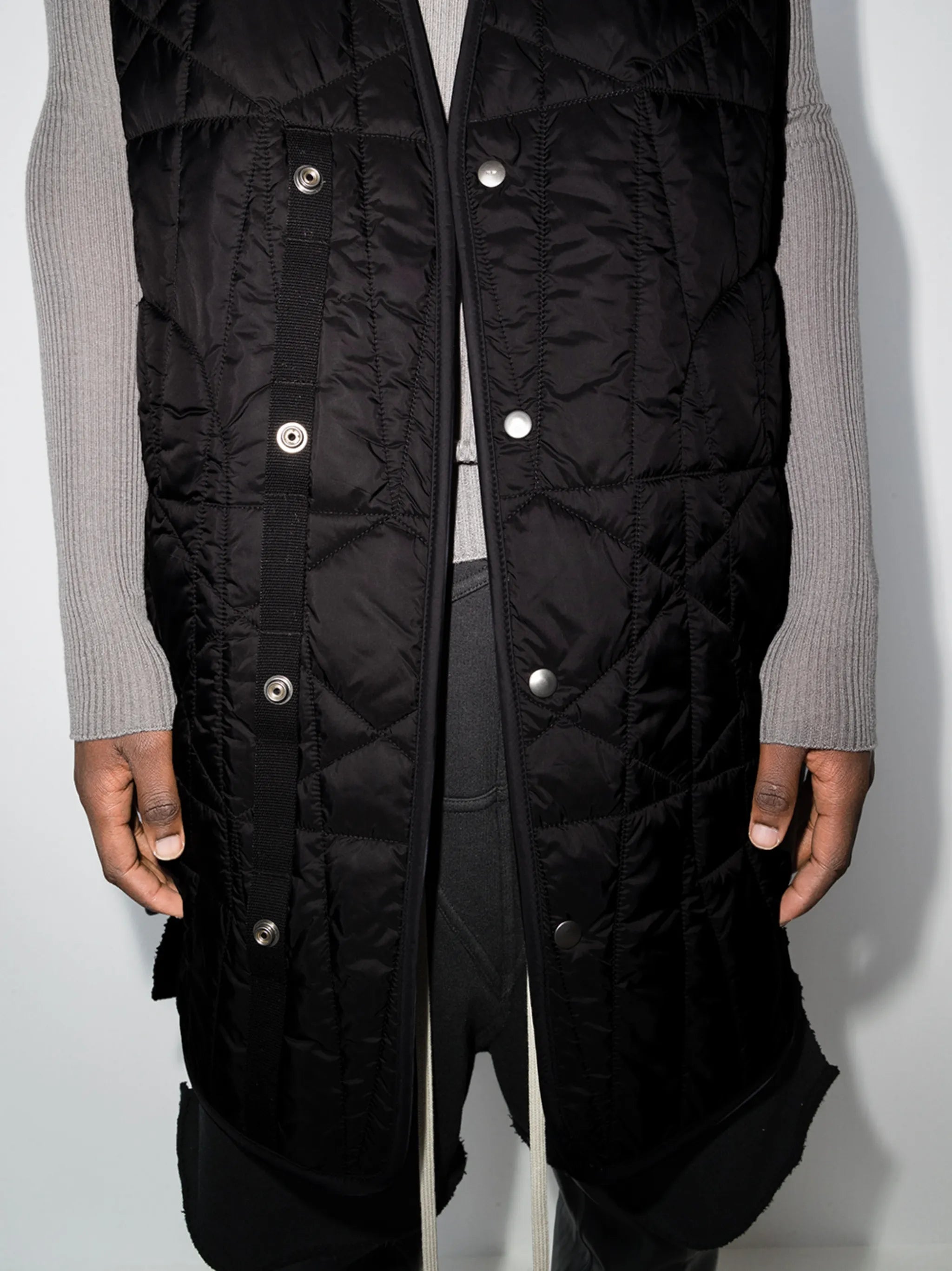 quilted Lined elongated gilet