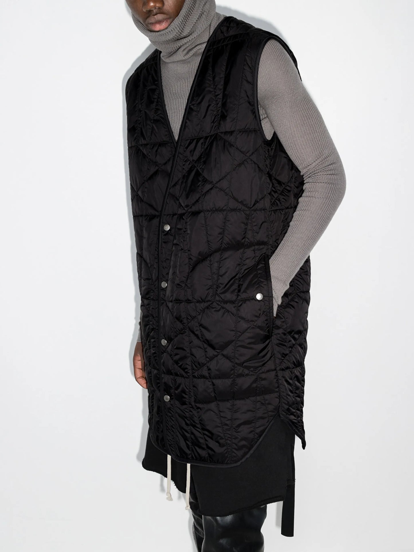 quilted Lined elongated gilet