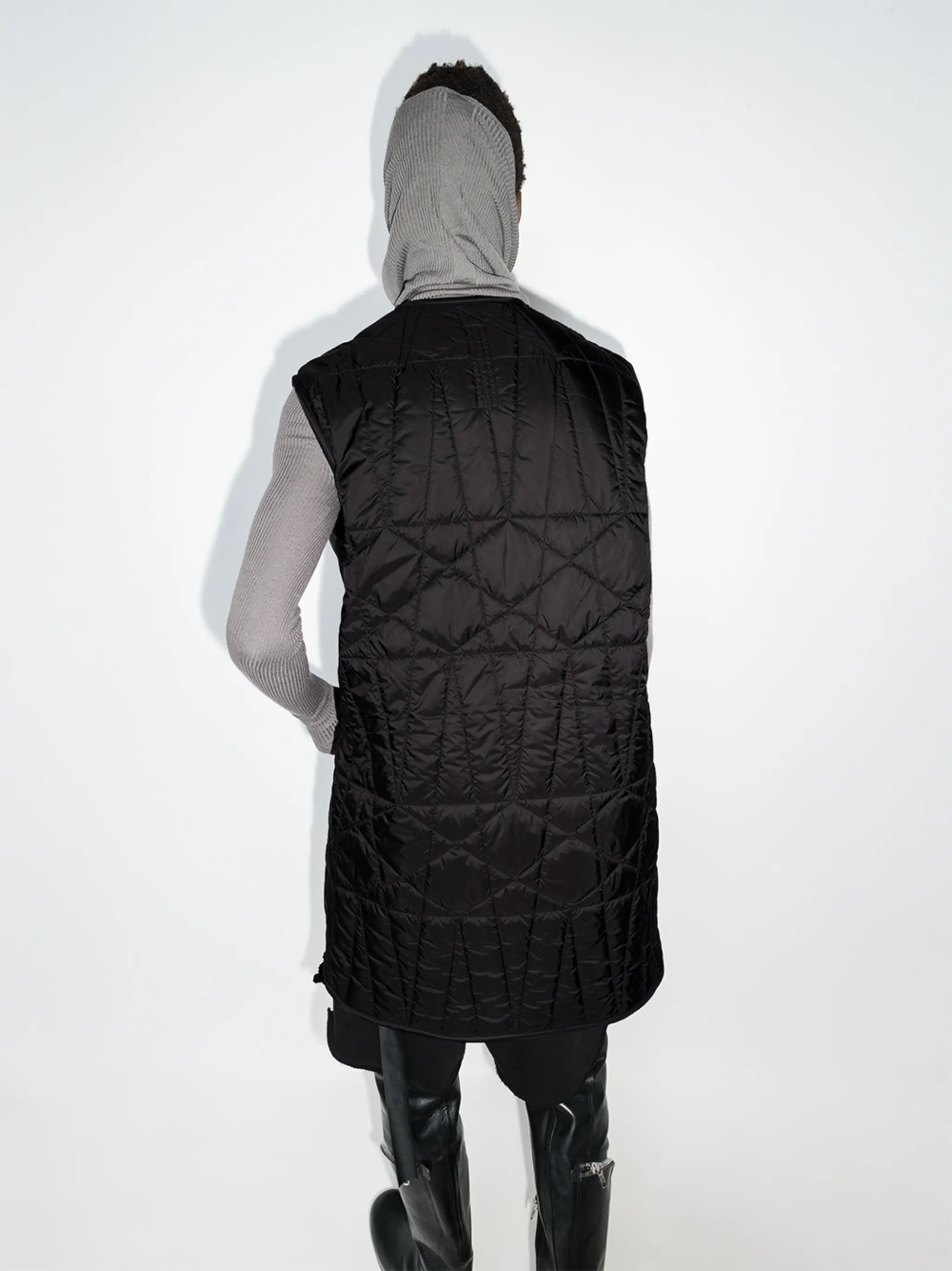 quilted Lined elongated gilet