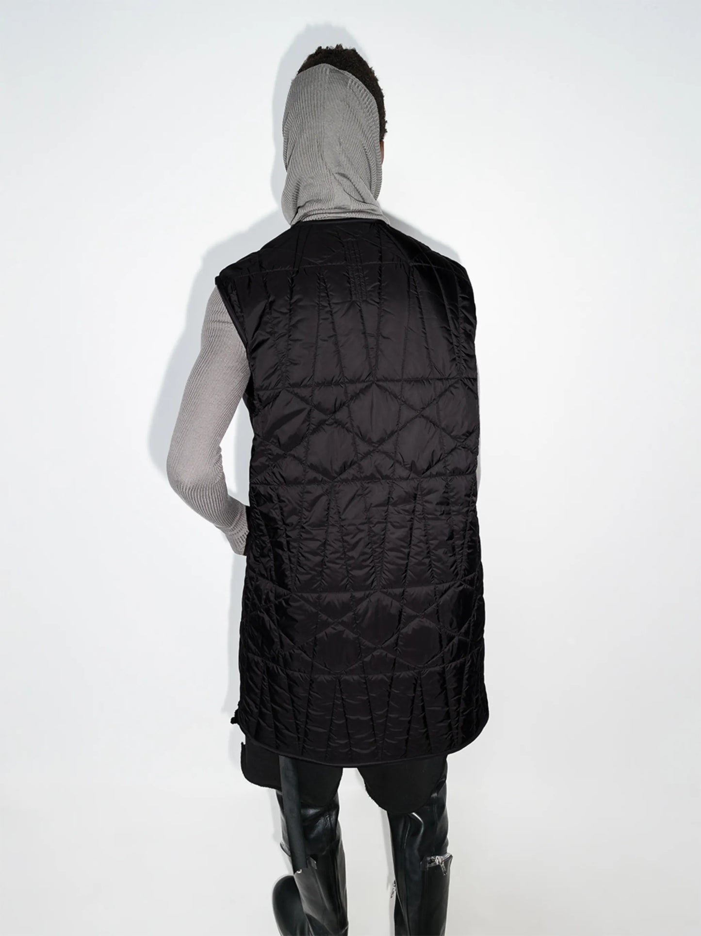 quilted Lined elongated gilet