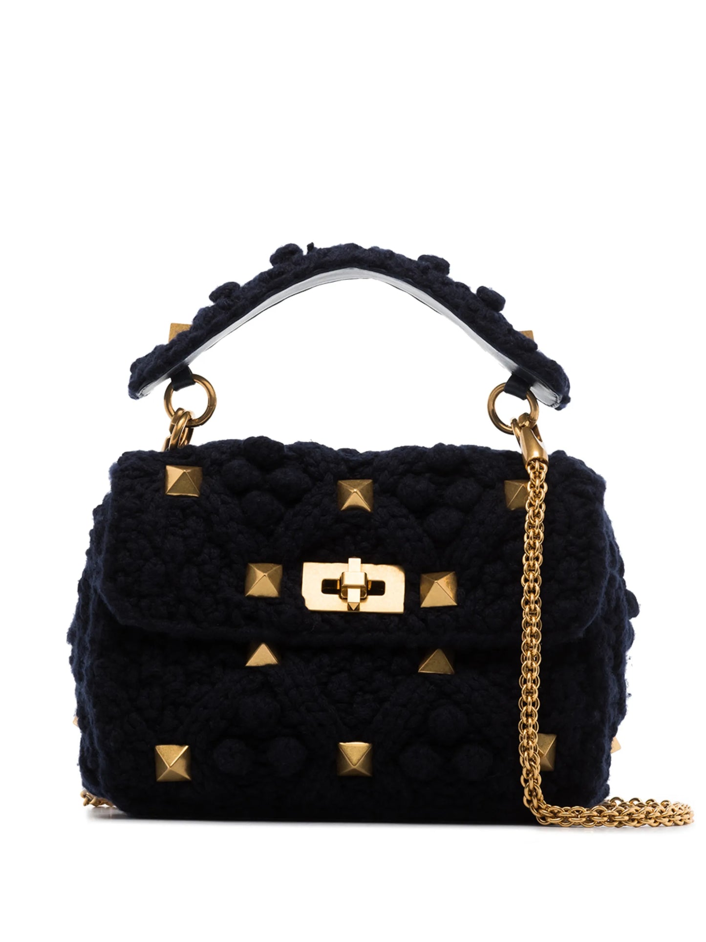 Roman Stud knitted shoulder bag