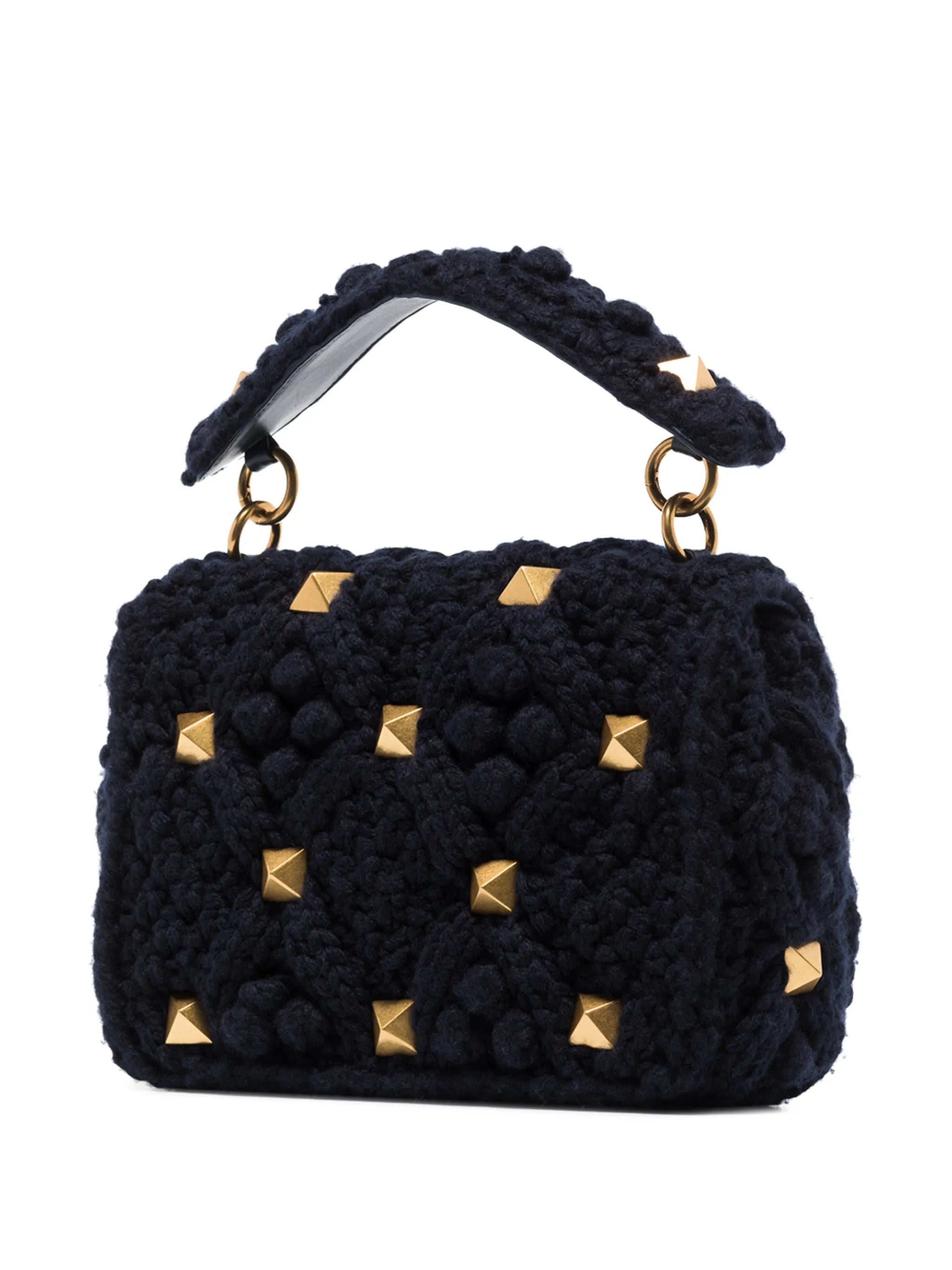 Roman Stud knitted shoulder bag