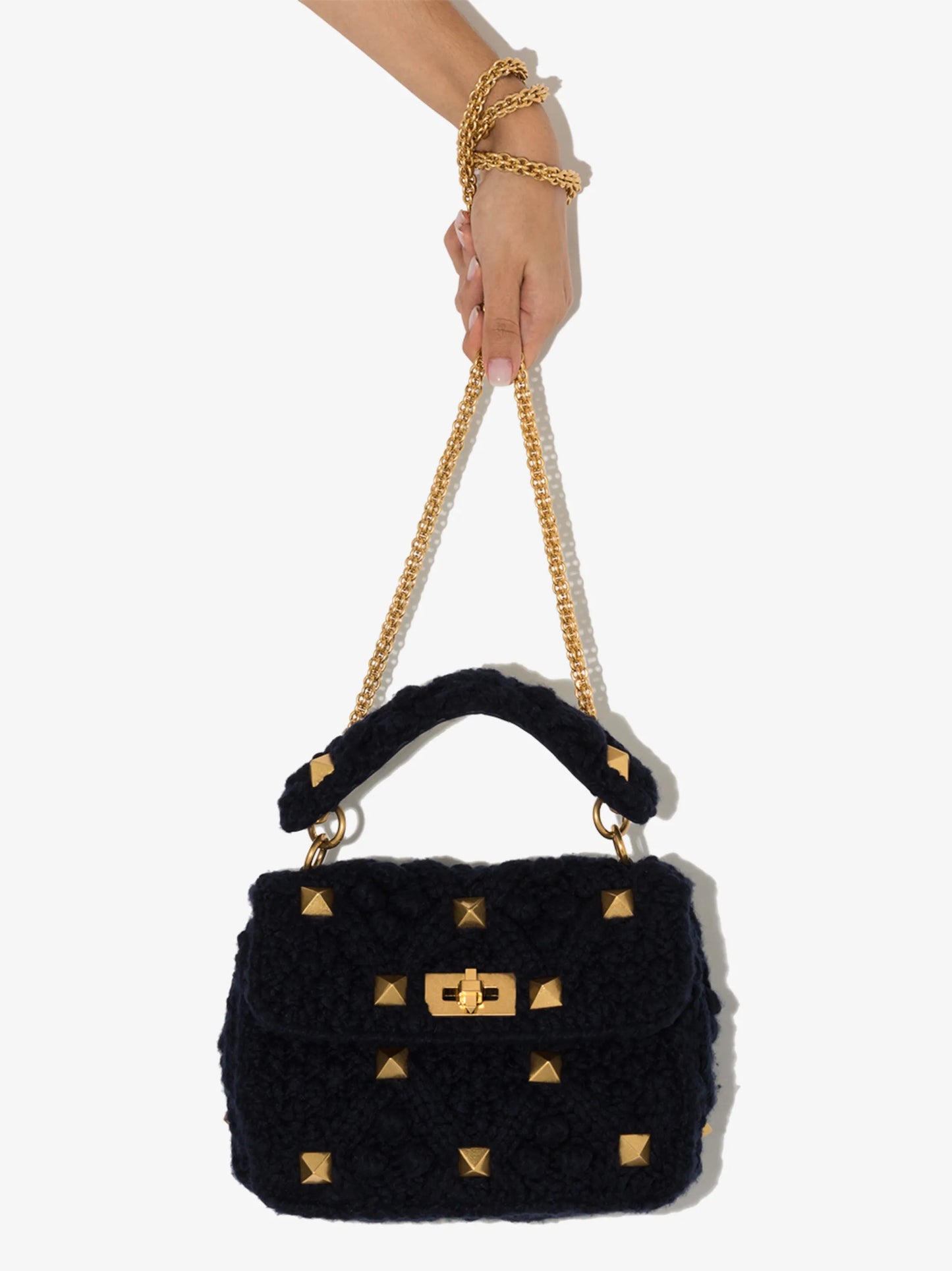 Roman Stud knitted shoulder bag