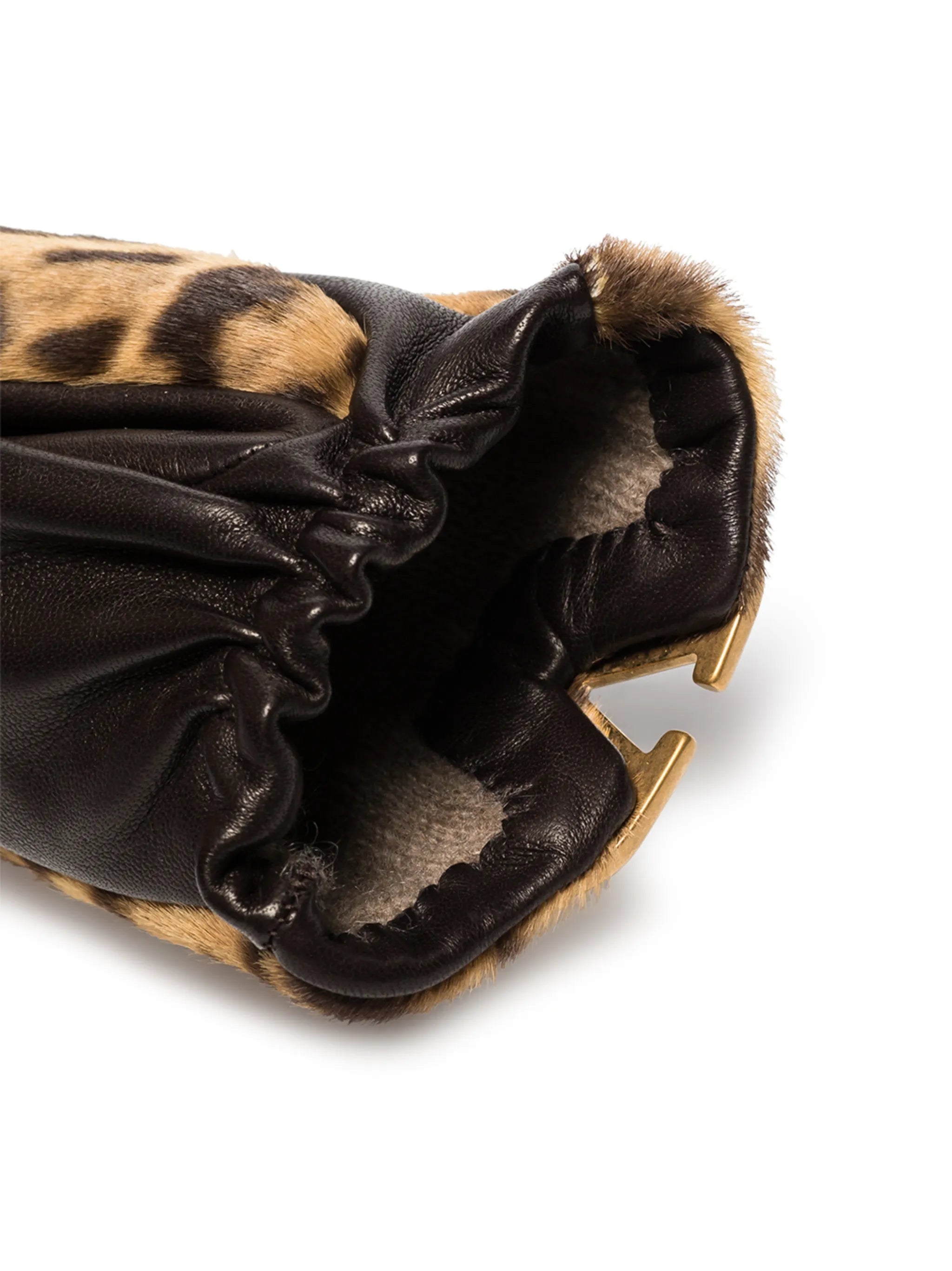 VLogo leopard print gloves