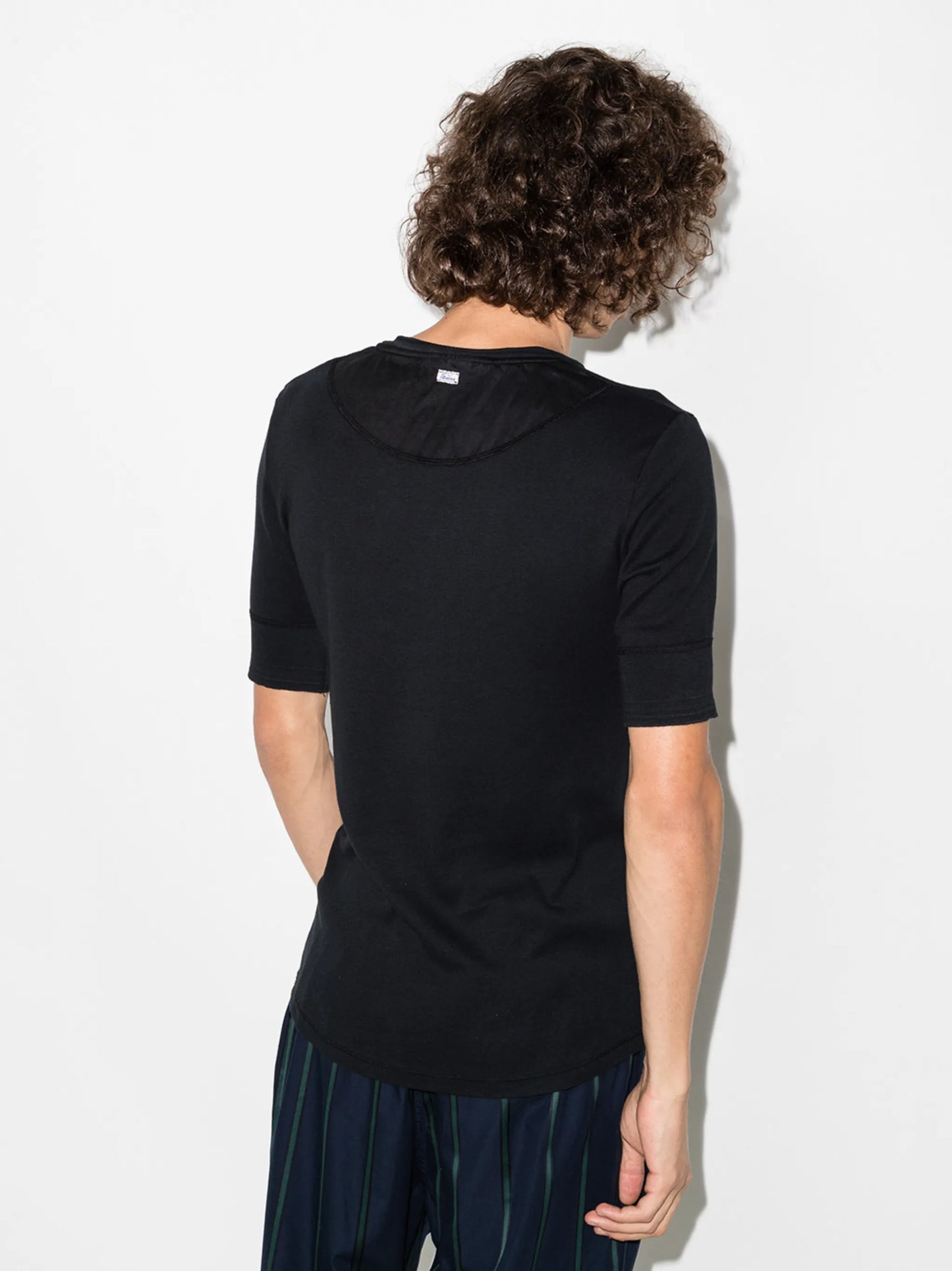 Henley button-placket T-shirt