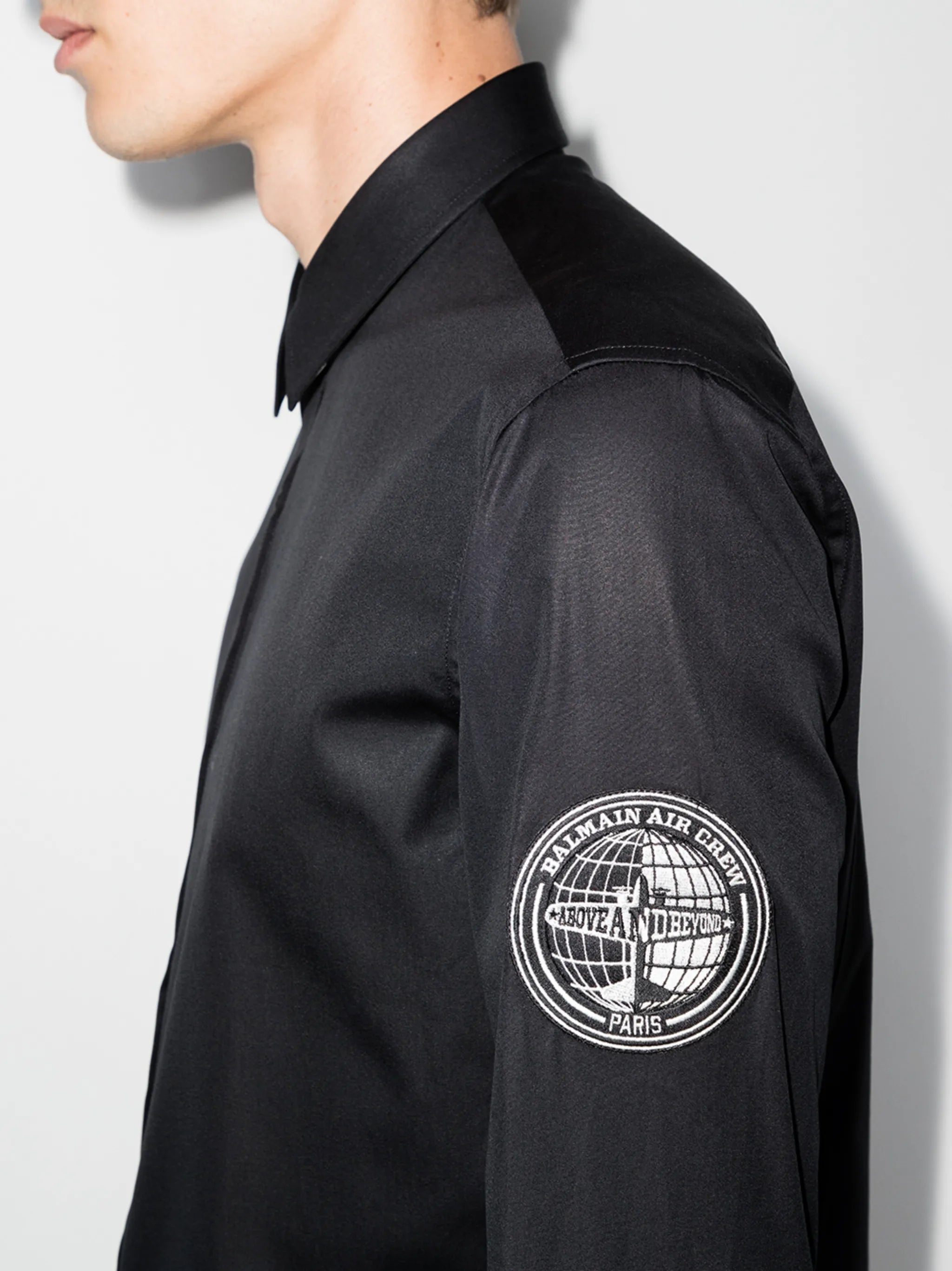 logo-patch poplin shirt