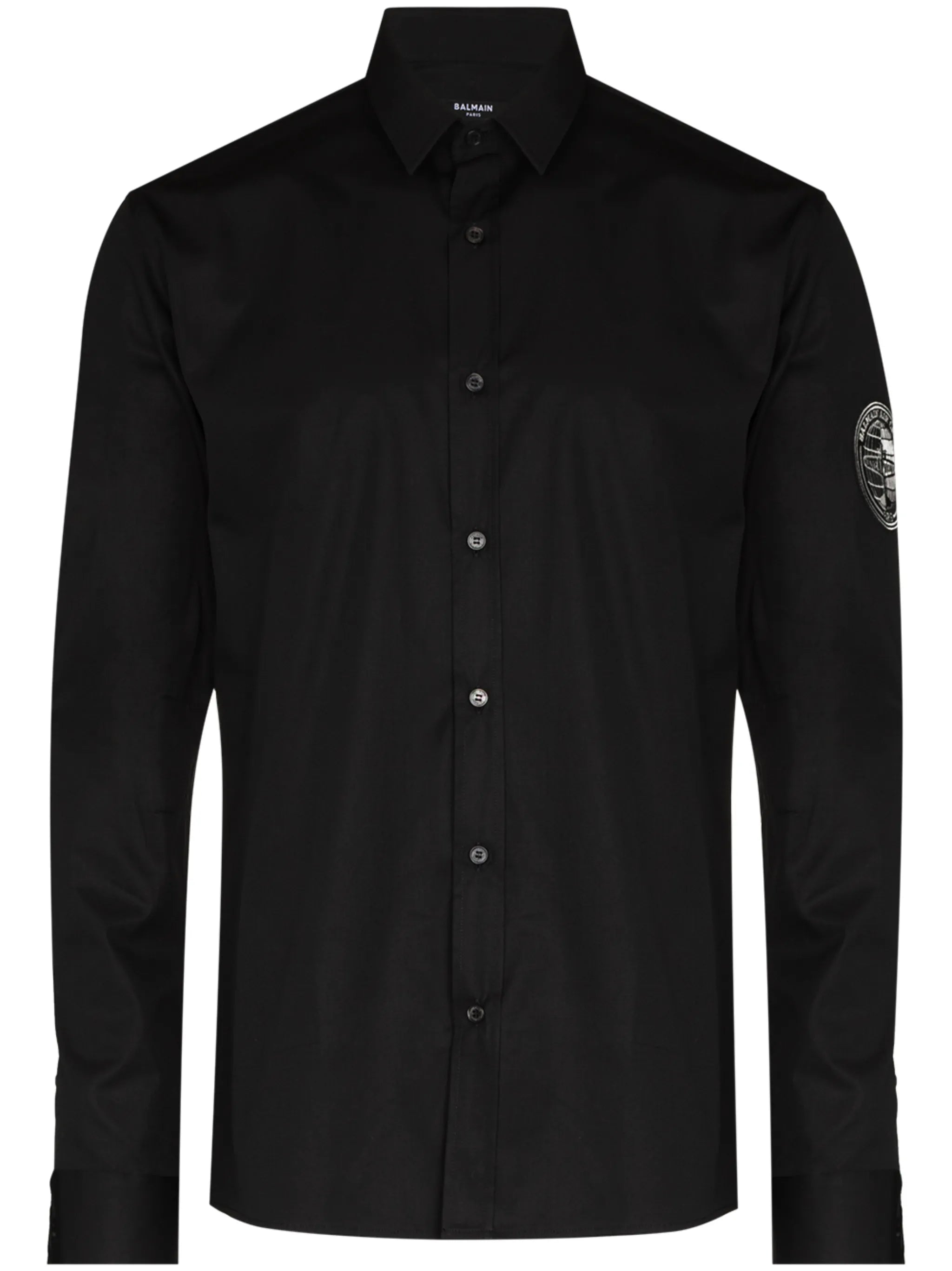 logo-patch poplin shirt