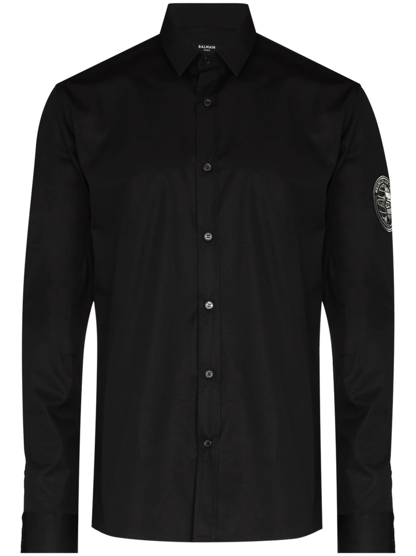 logo-patch poplin shirt