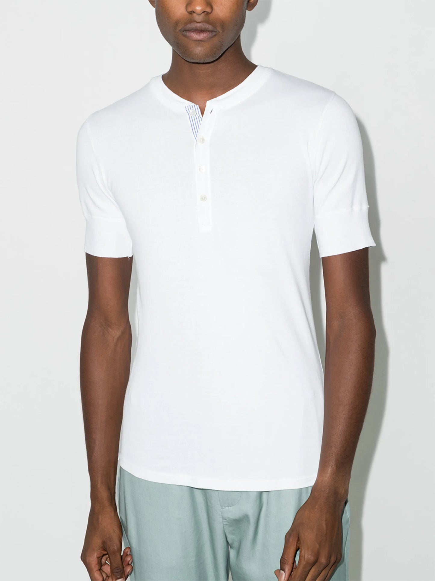 Henley button-down T-shirt