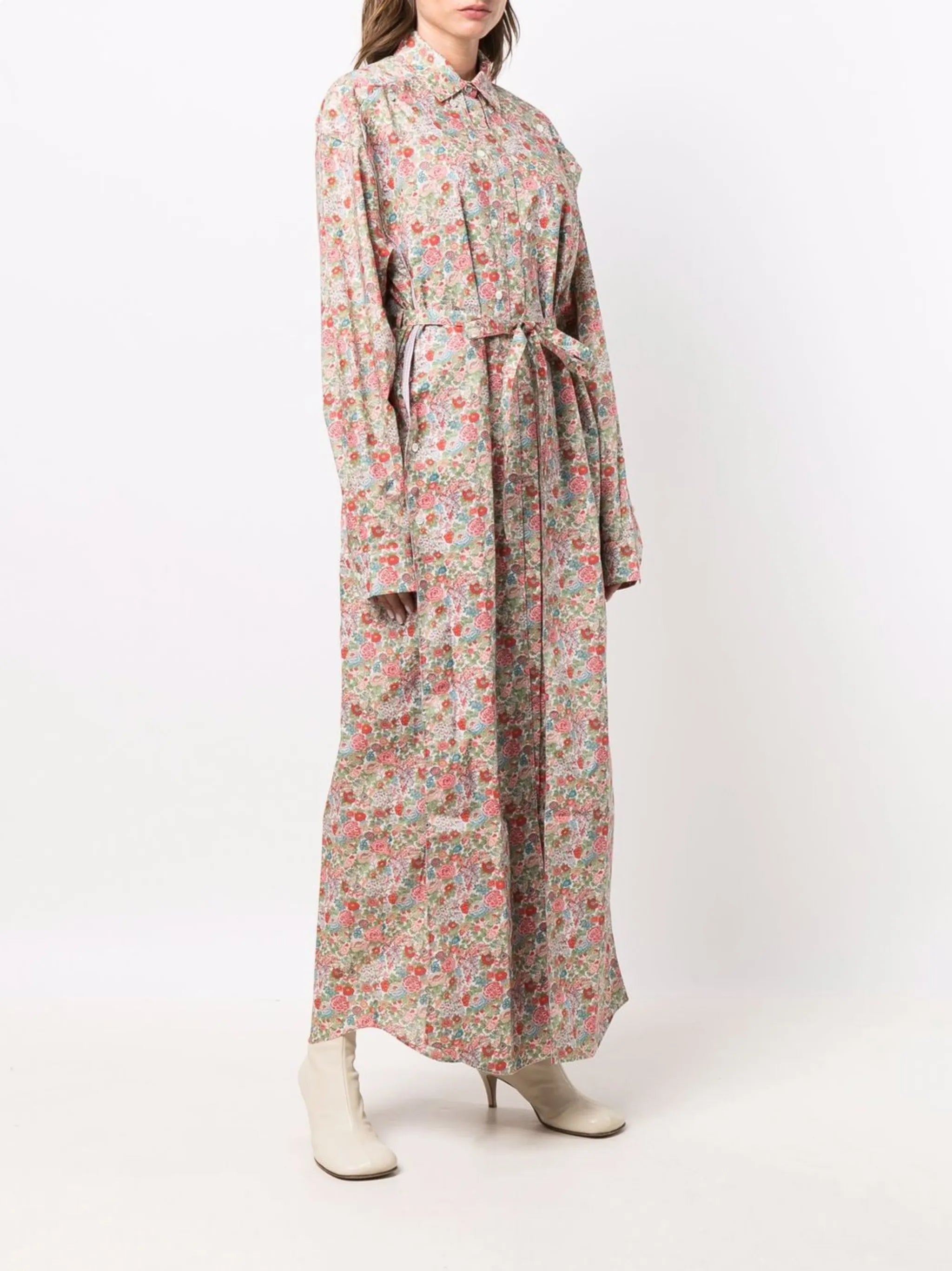 button panel shirt dress