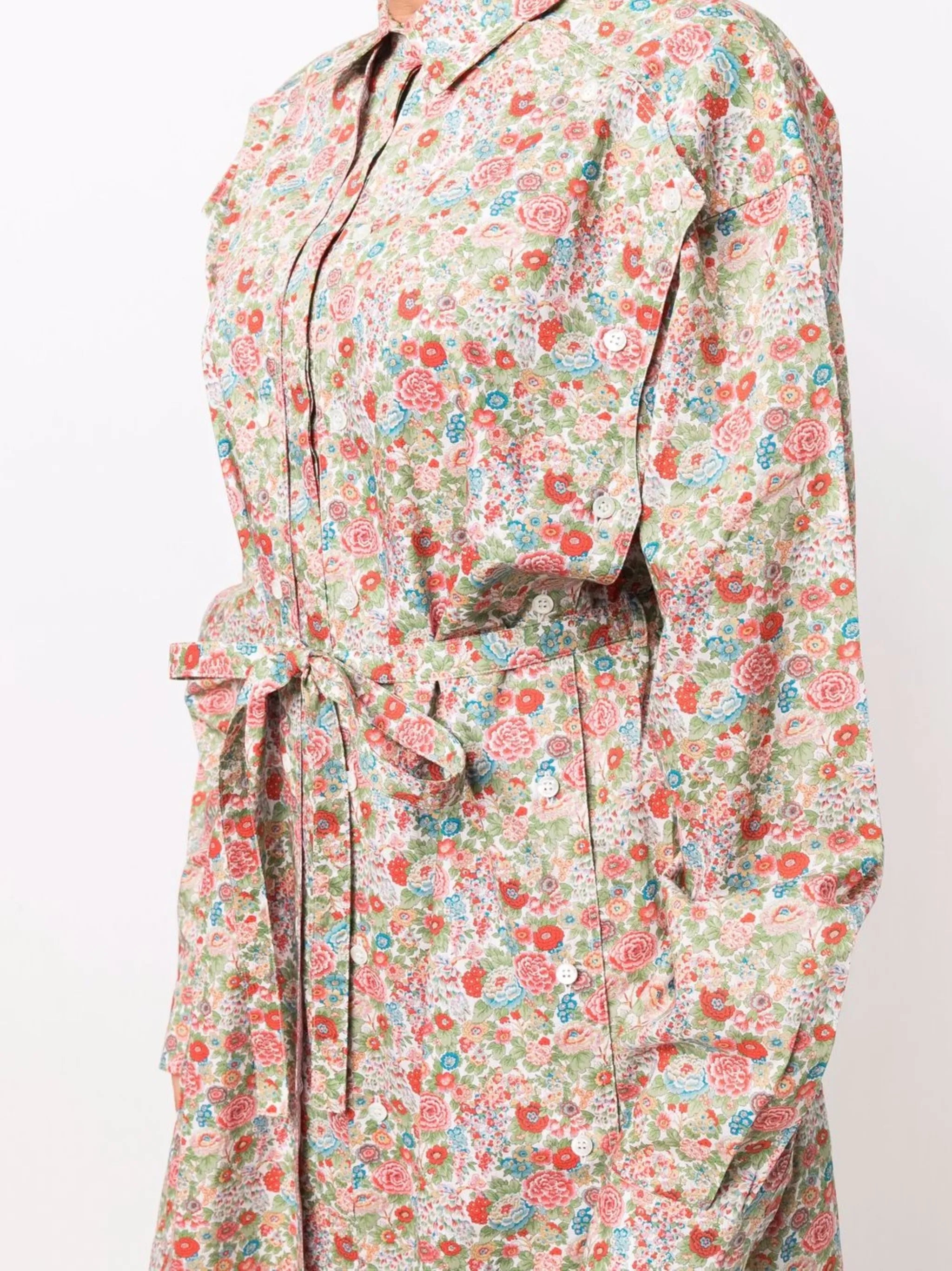 button panel shirt dress