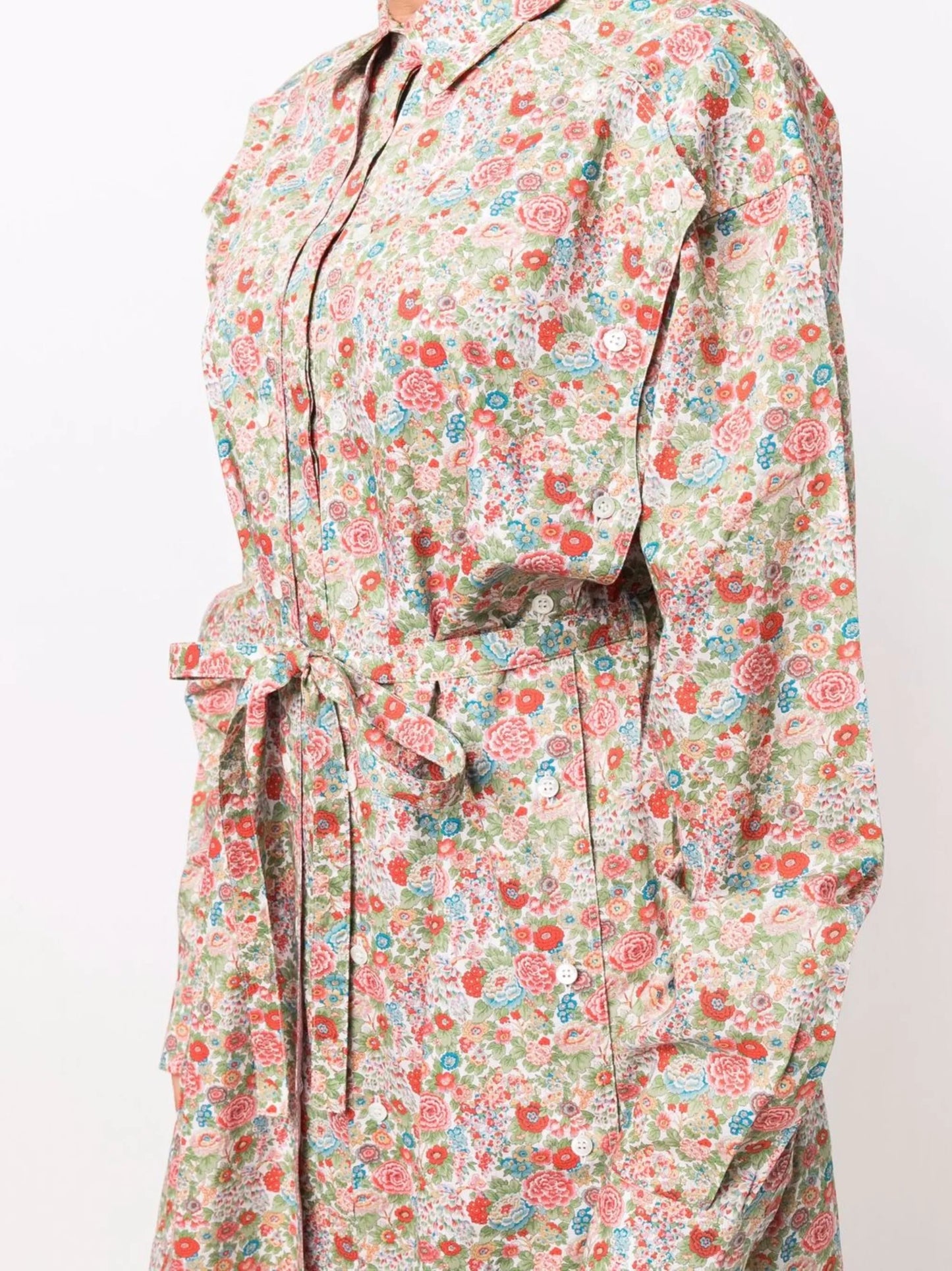 button panel shirt dress