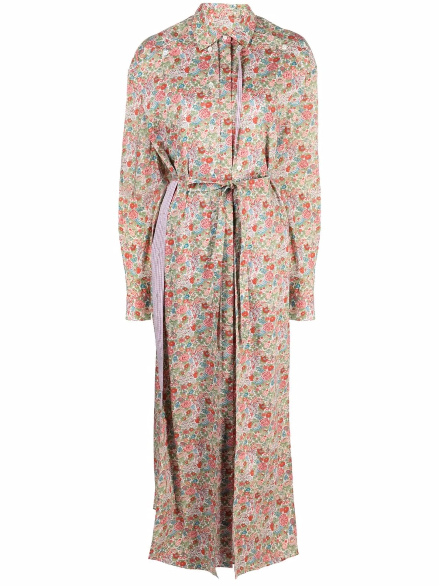 button panel shirt dress
