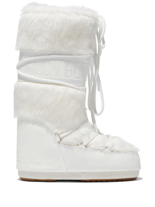 faux-fur lace-up sneakers