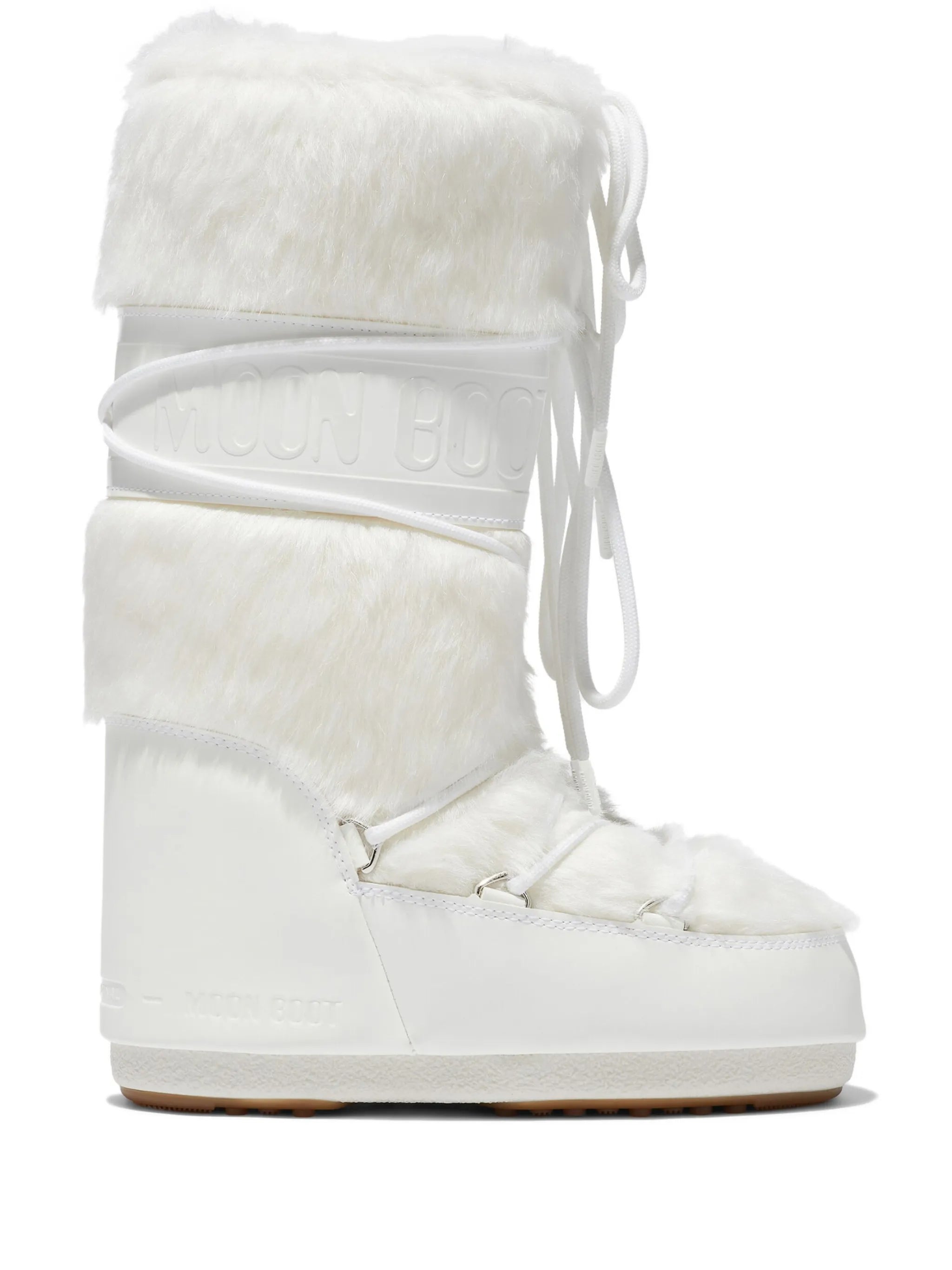 Icon white faux-fur boots
