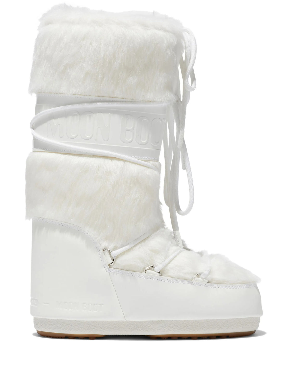 Icon white faux-fur boots