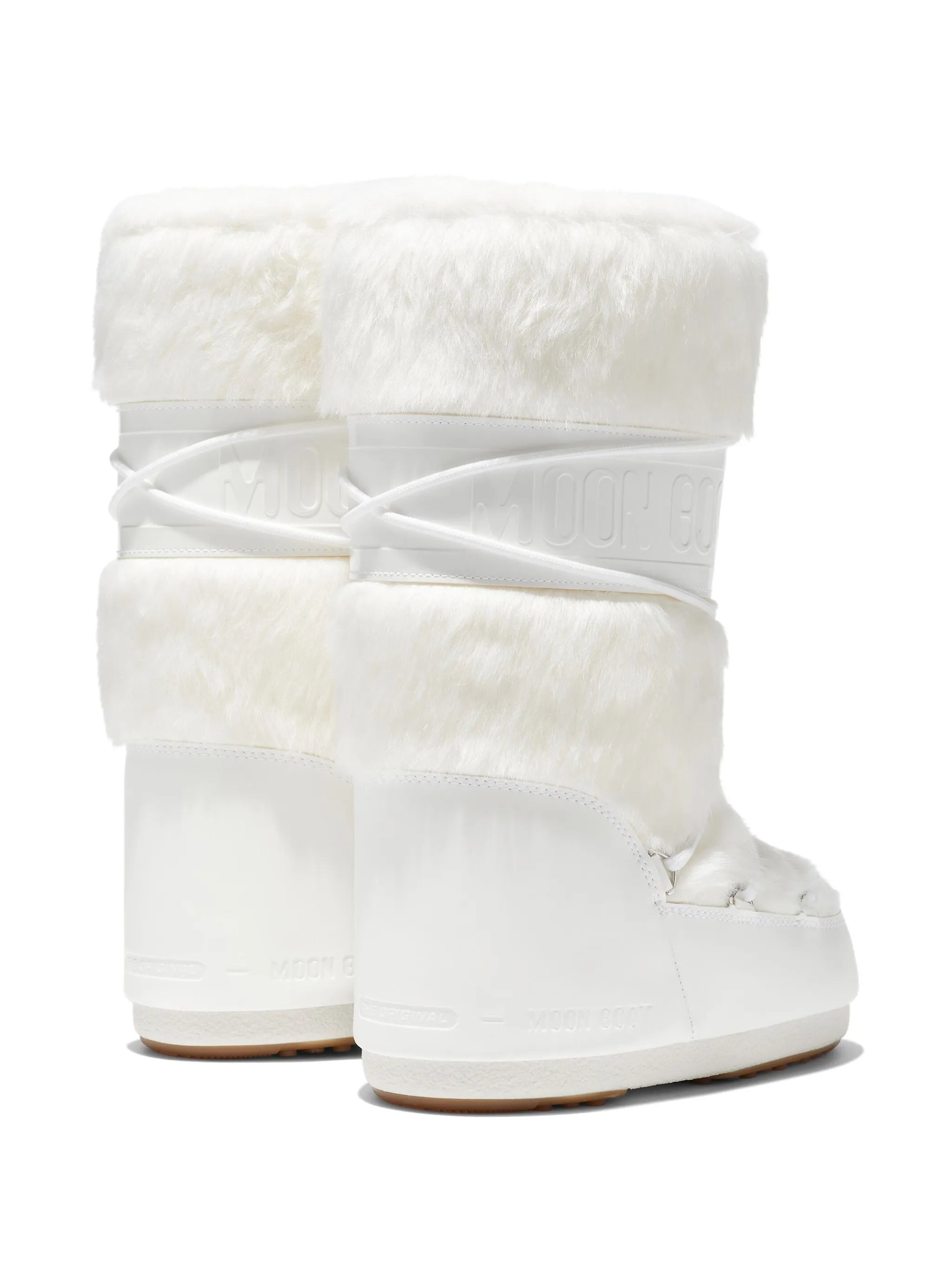 Icon white faux-fur boots