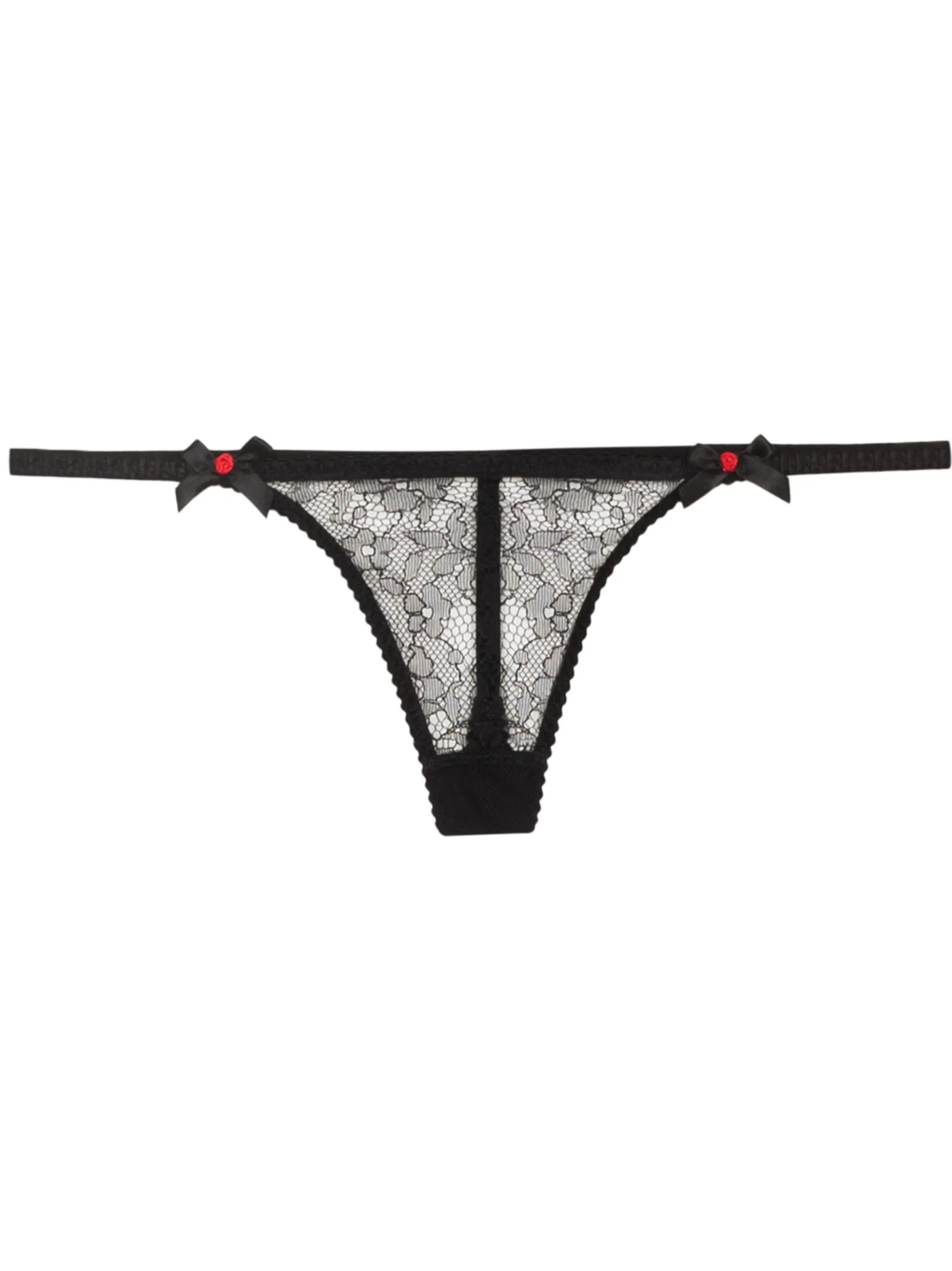 Lorna floral-lace thong