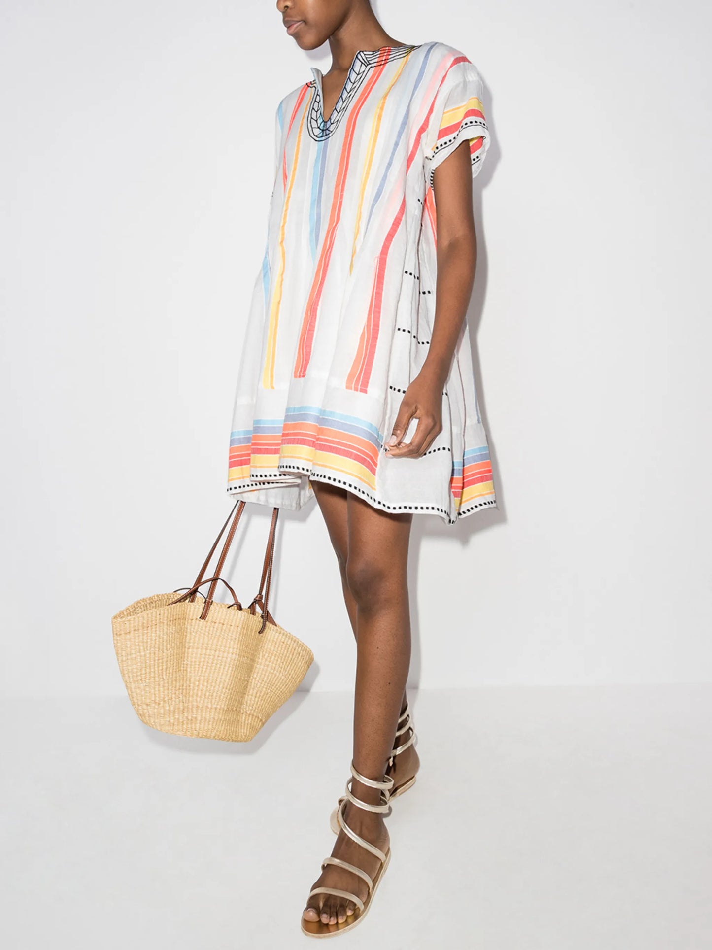Mokati stripe-pattern minidress