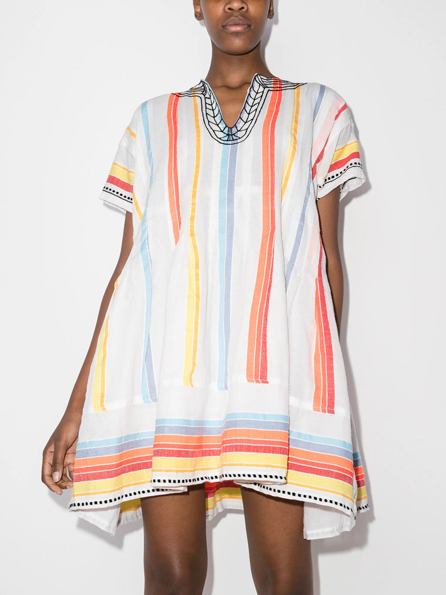 Mokati stripe-pattern minidress