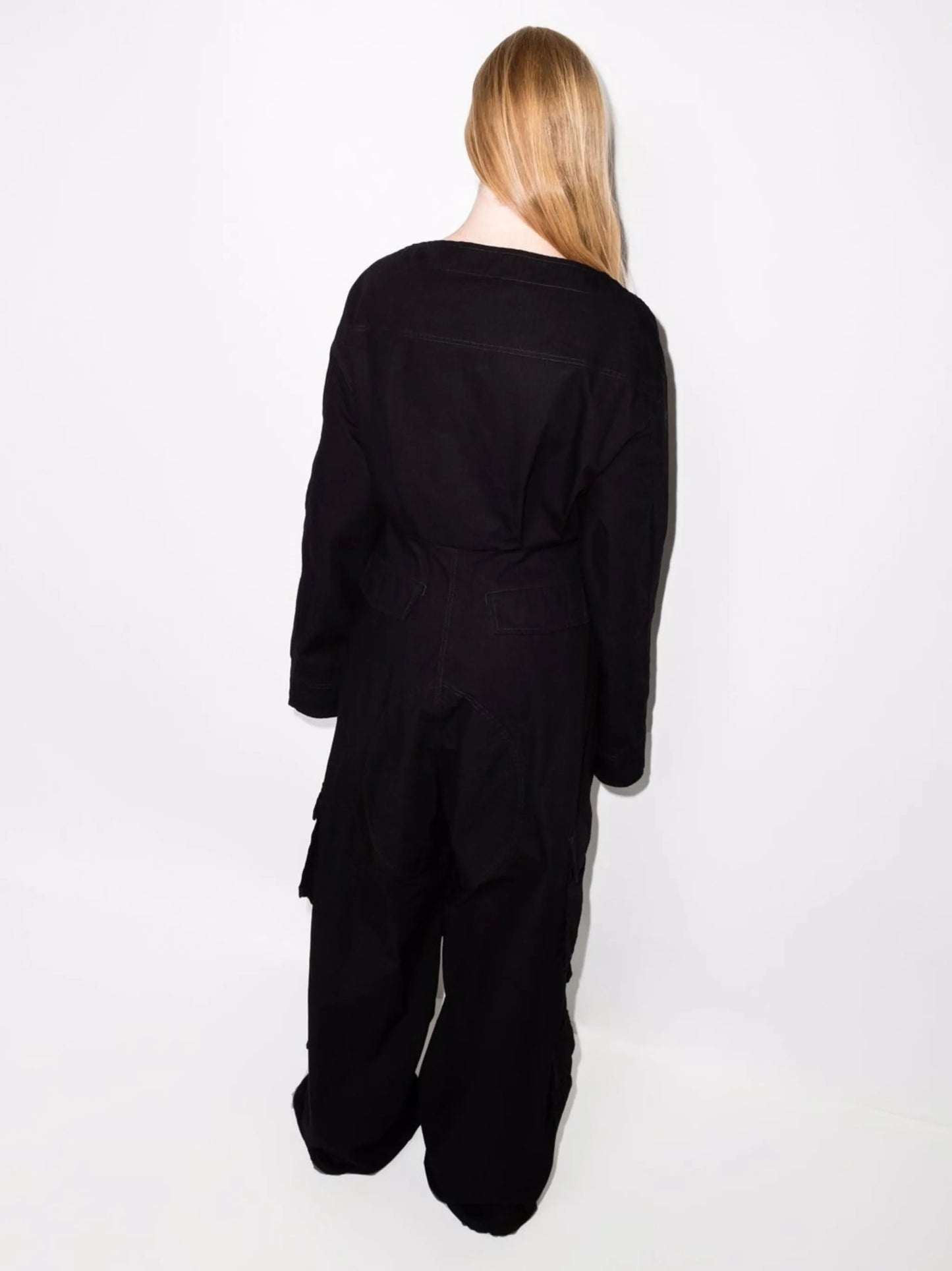 V-neck cargo jumpsuit