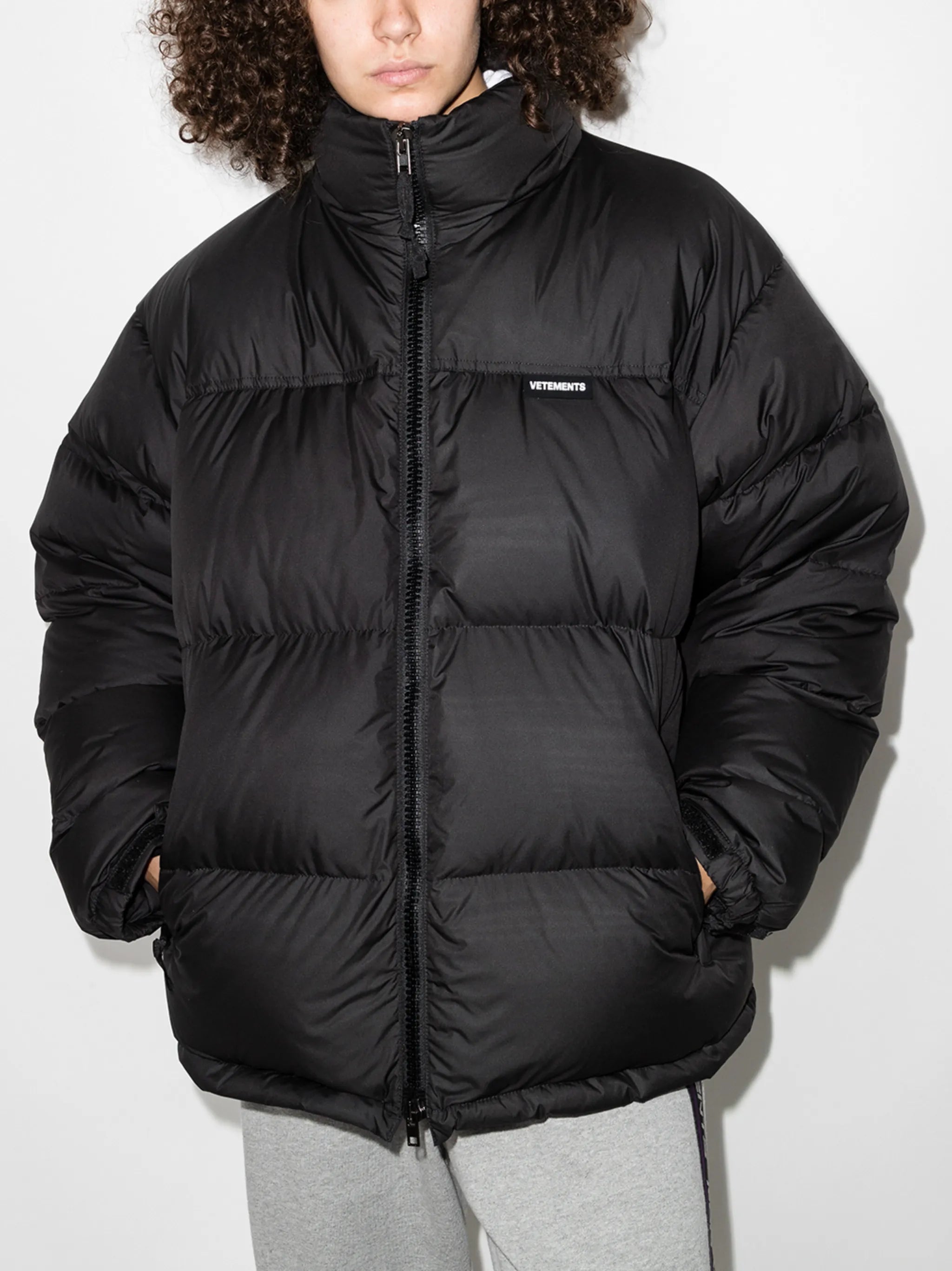 logo-print puffer jacket